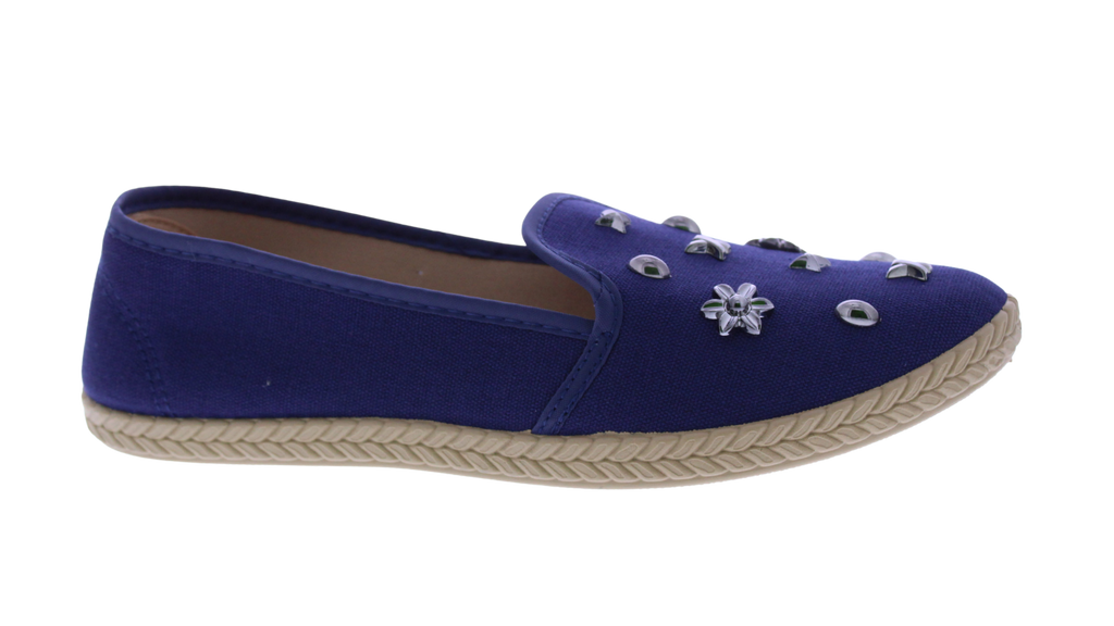 Women's Studded Canvas Slip-On Espadrilles