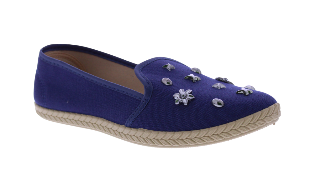 Women's Studded Canvas Slip-On Espadrilles