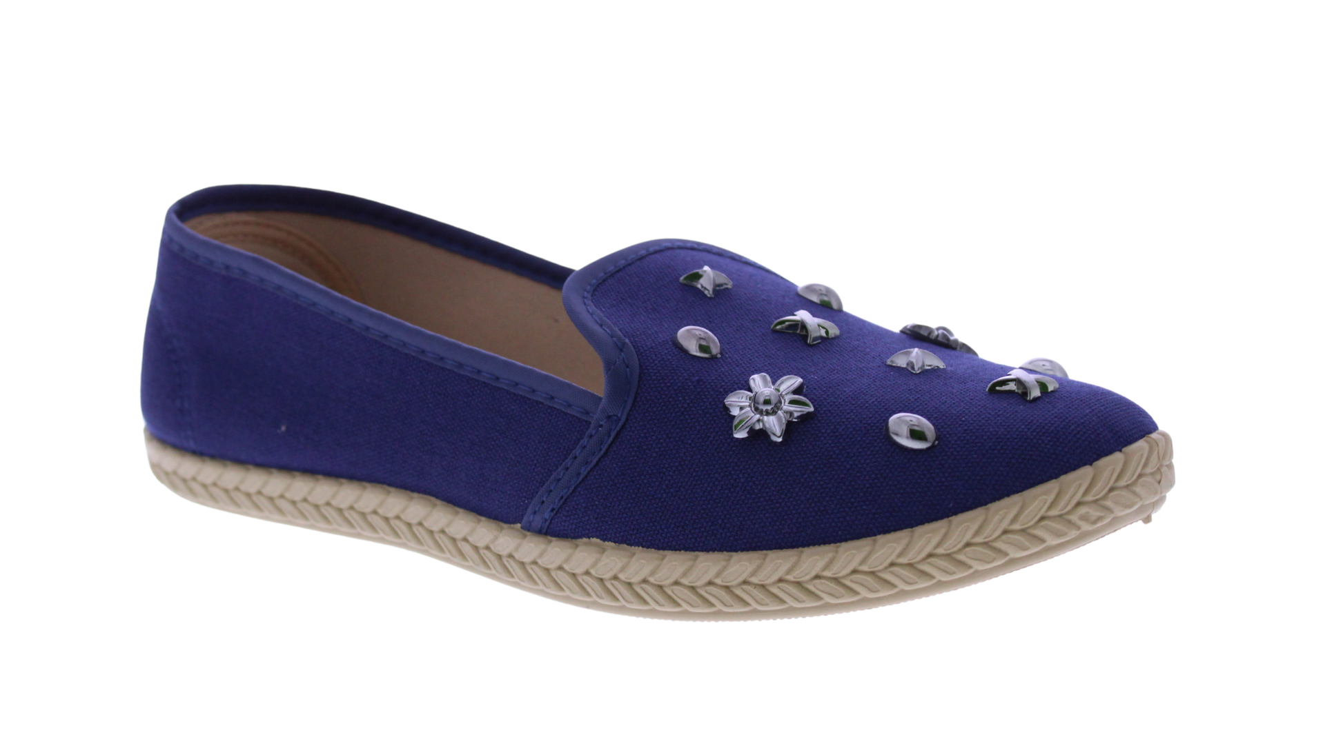 Women's Studded Canvas Slip-On Espadrilles