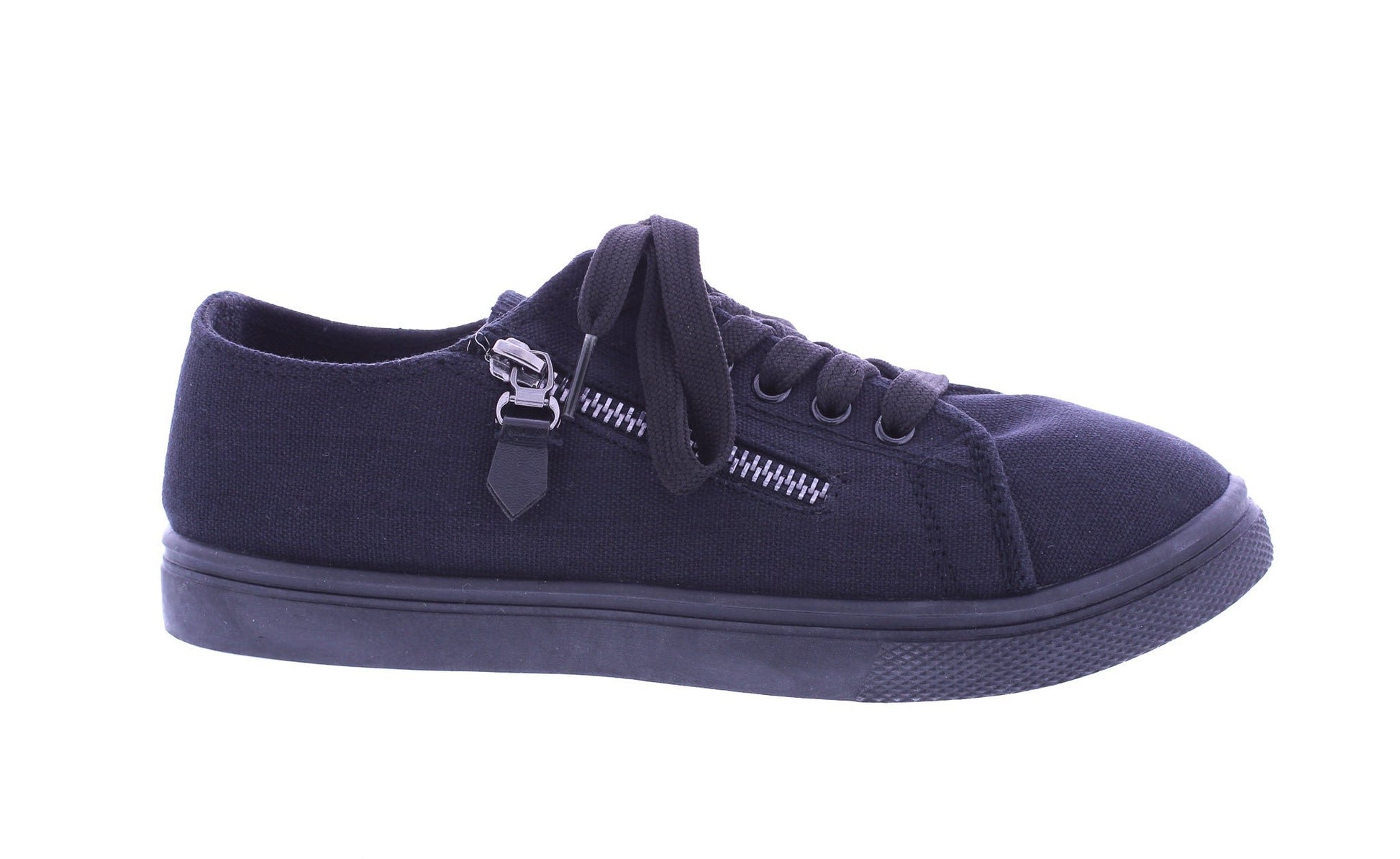 Women Fabric Sneaker with Decorative Zipper