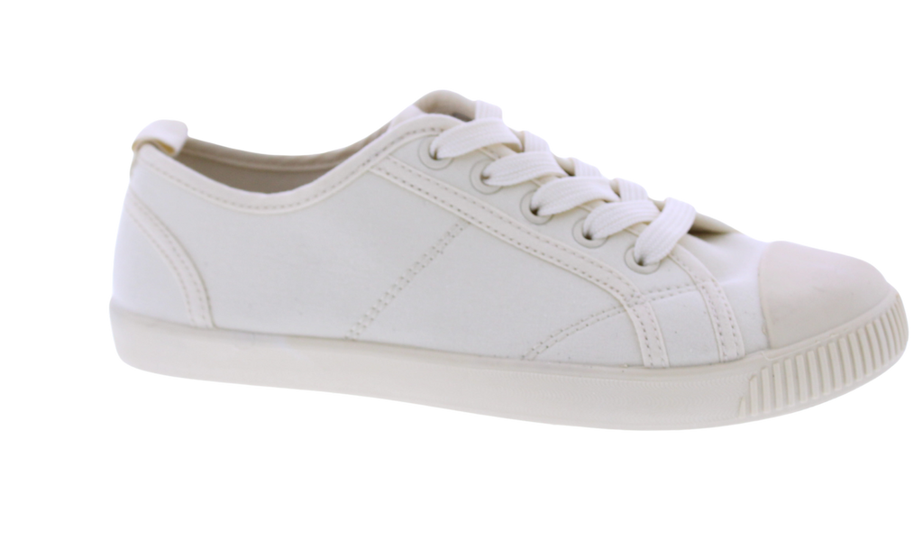 Women Fabric Lace Up Sneaker with Toe Cap