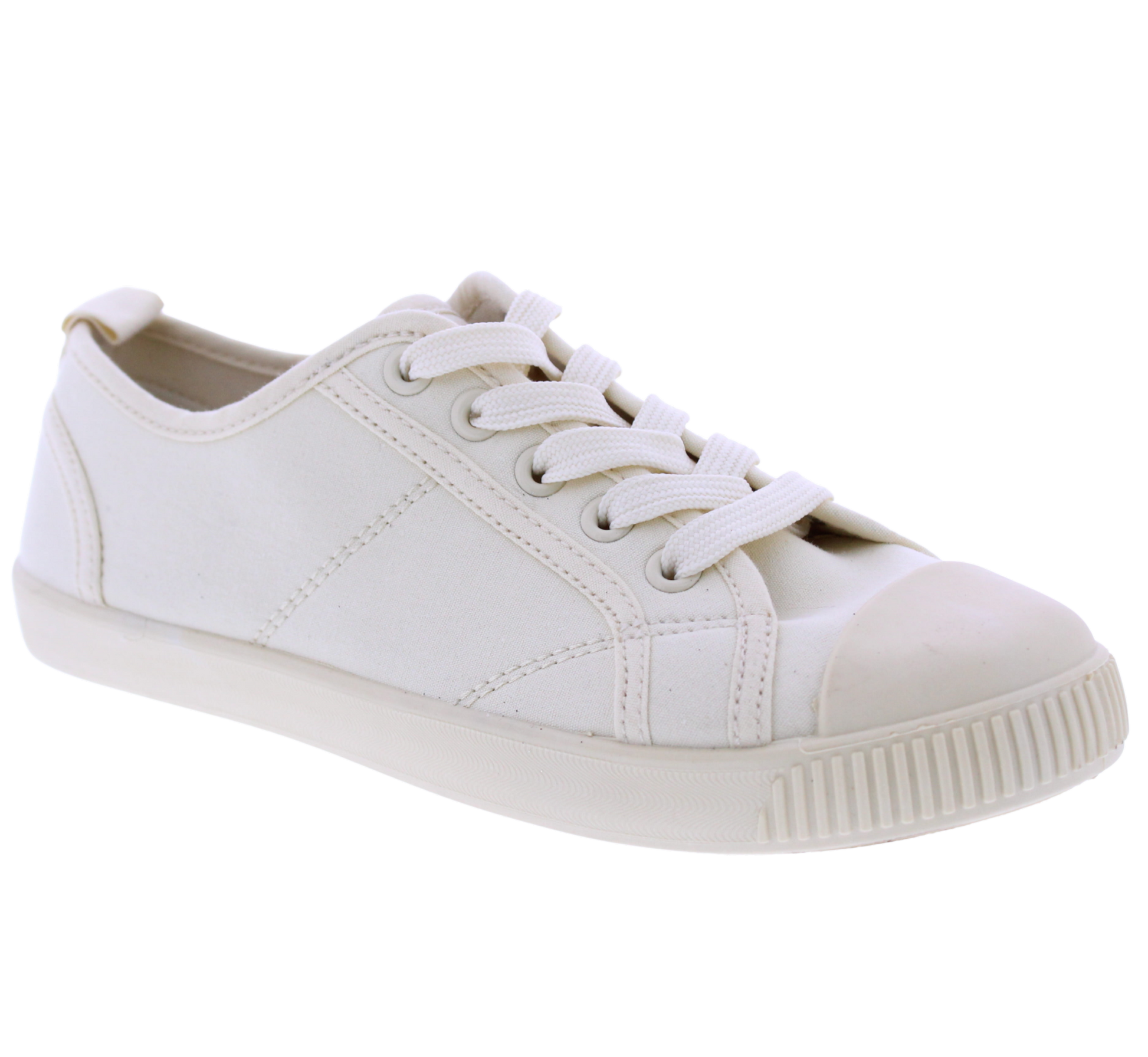 Women Fabric Lace Up Sneaker with Toe Cap