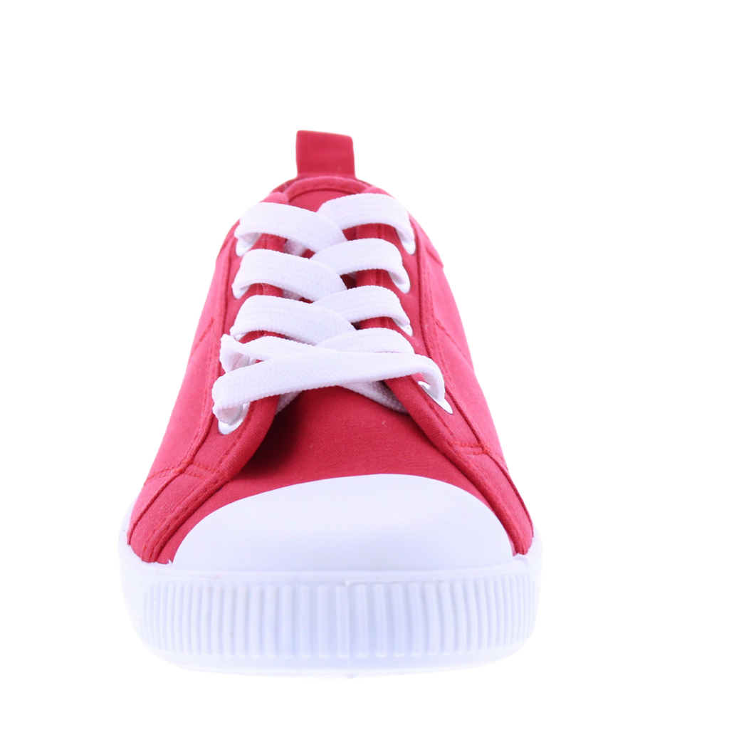 Women Fabric Lace Up Sneaker with Toe Cap