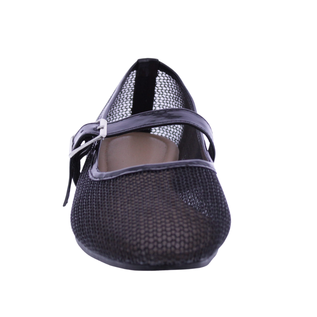 Women Metallic Mesh Mary Jane