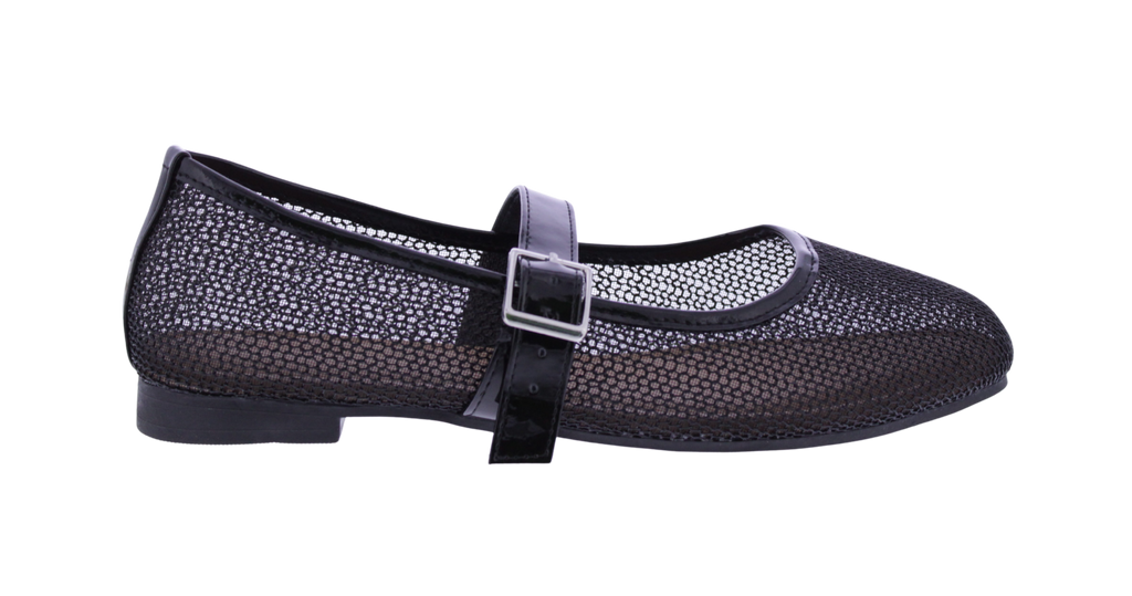 Women Metallic Mesh Mary Jane