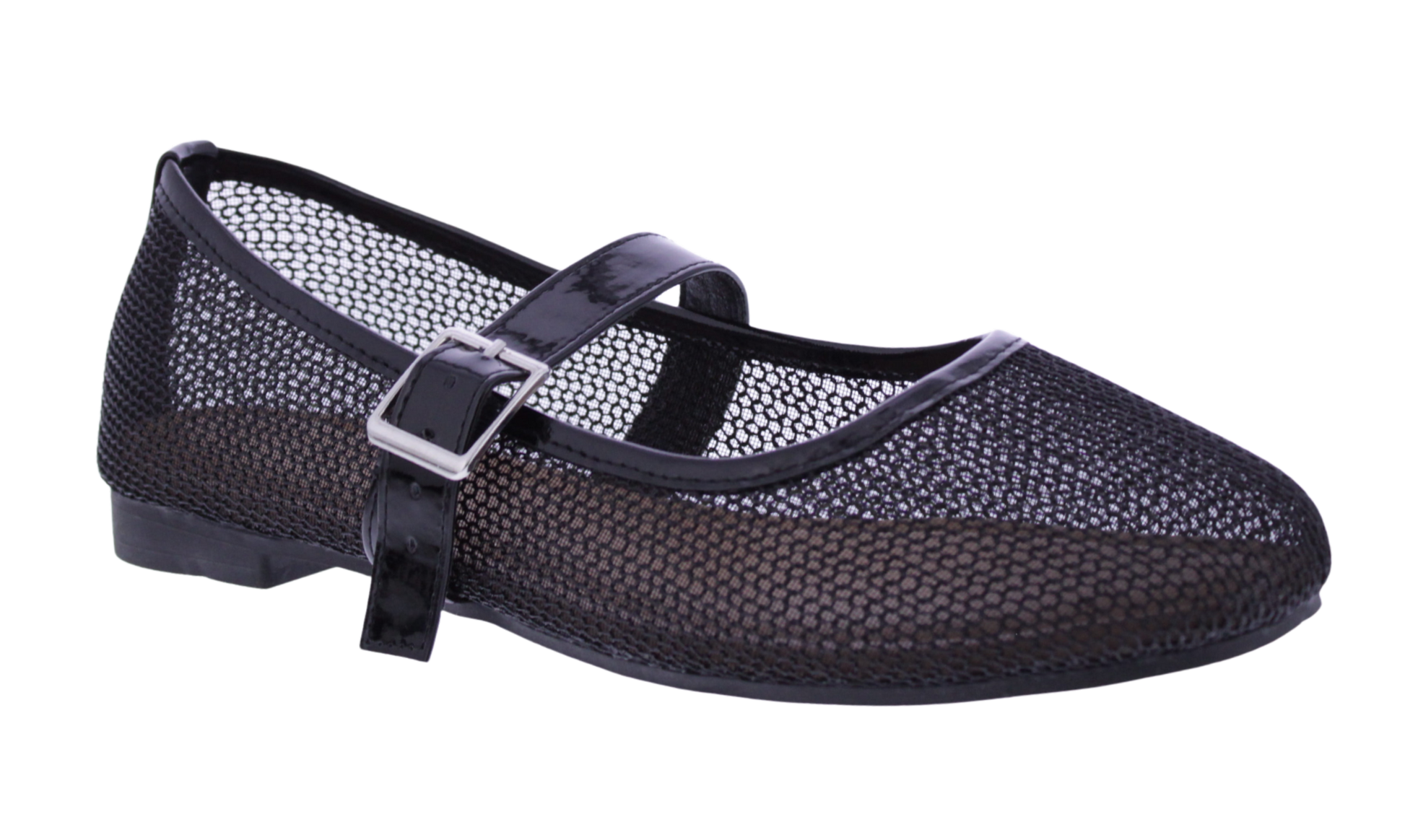 Women Metallic Mesh Mary Jane
