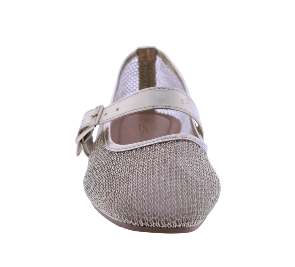 Women Metallic Mesh Mary Jane