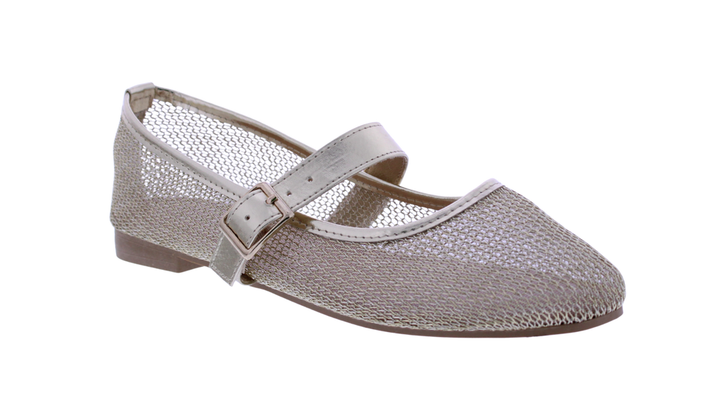 Women Metallic Mesh Mary Jane