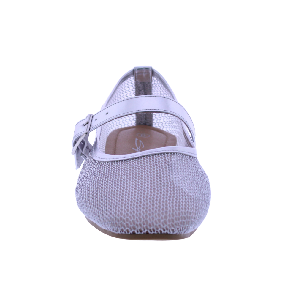 Women Metallic Mesh Mary Jane