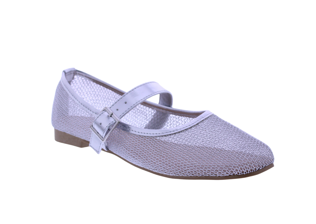 Women Metallic Mesh Mary Jane