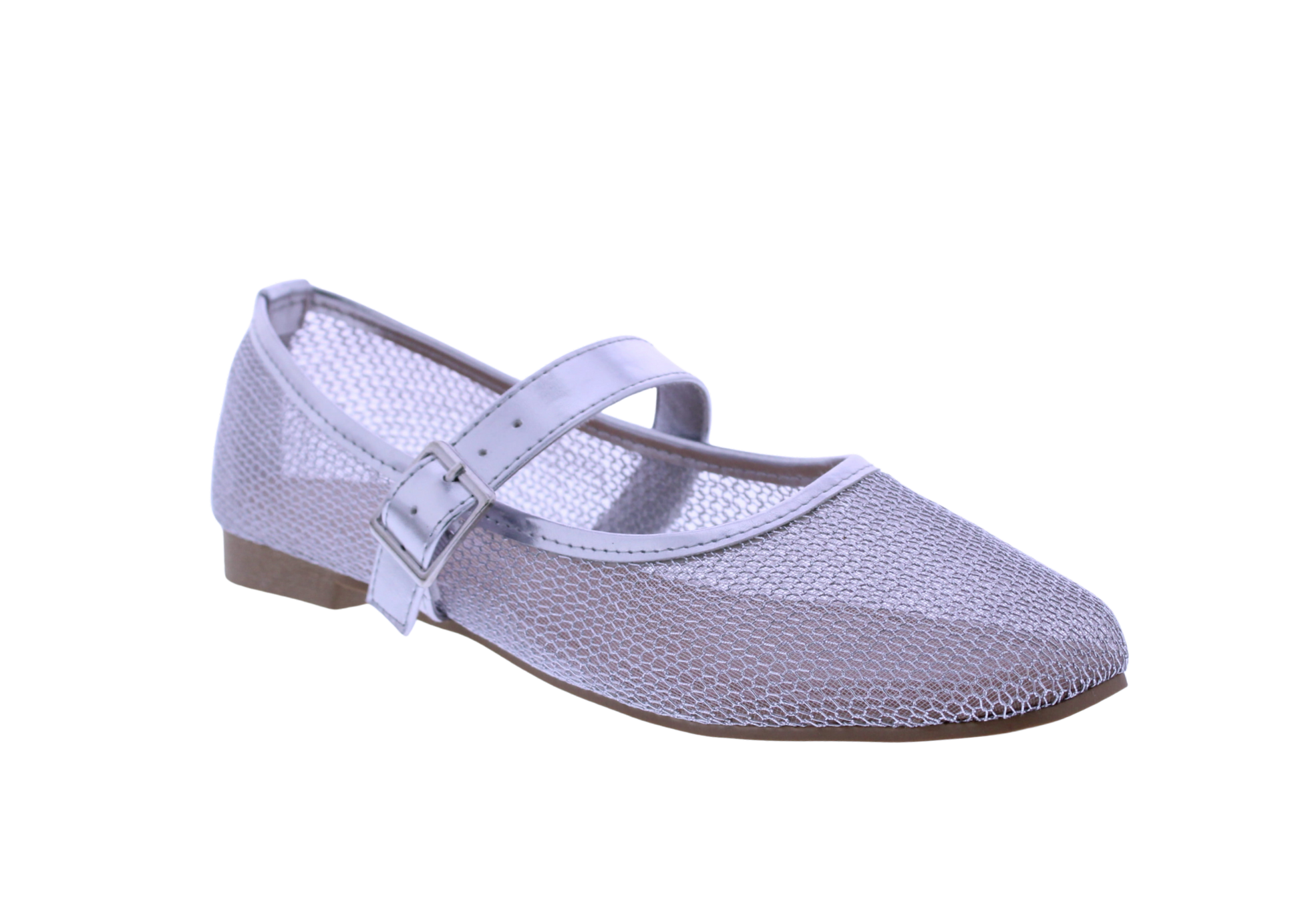 Women Metallic Mesh Mary Jane
