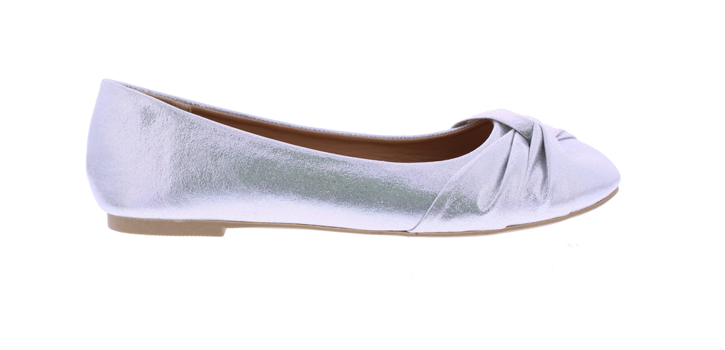 Women Metallic Fabric Ballerina