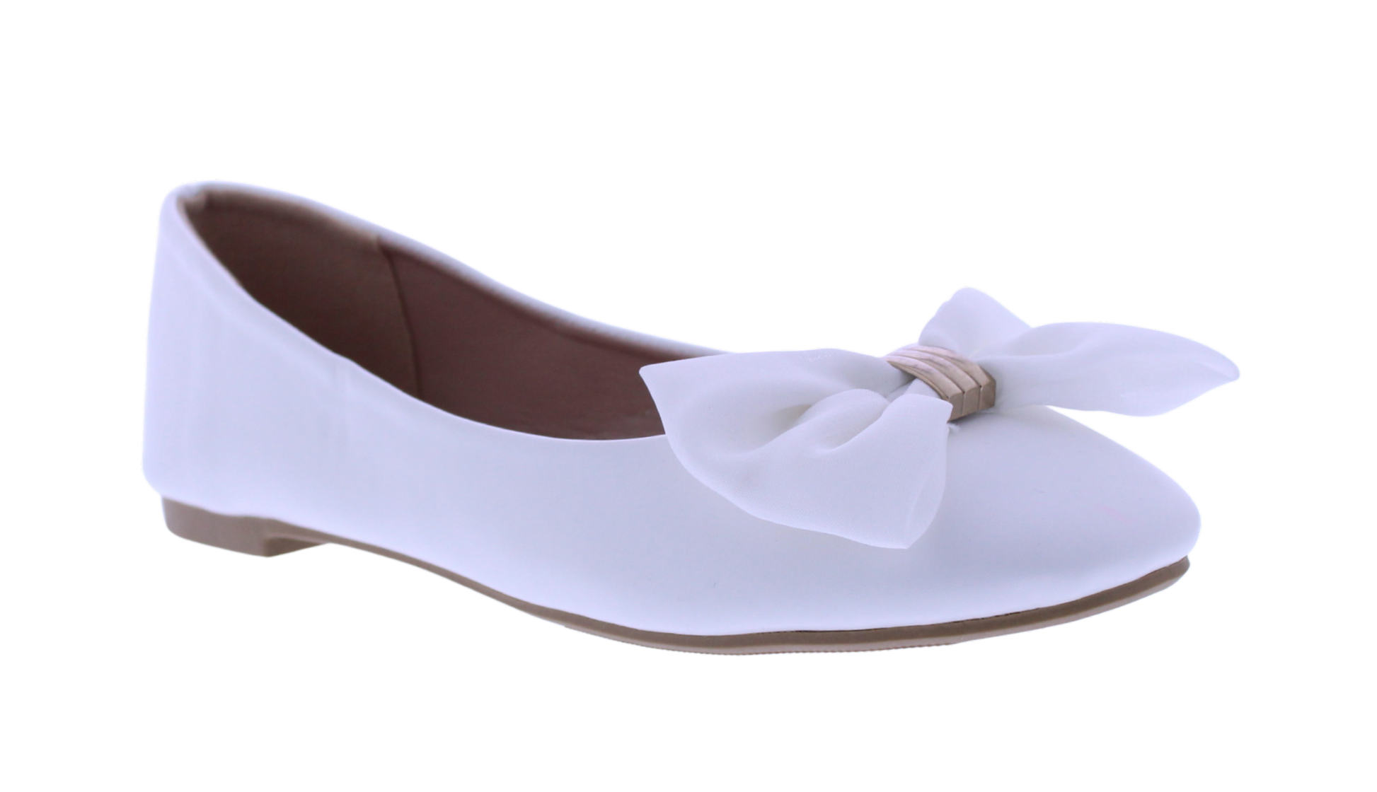 Women Suede Ballerina with Chiffon Bow