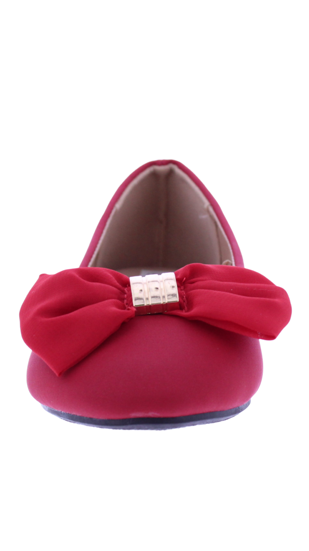 Women Suede Ballerina with Chiffon Bow
