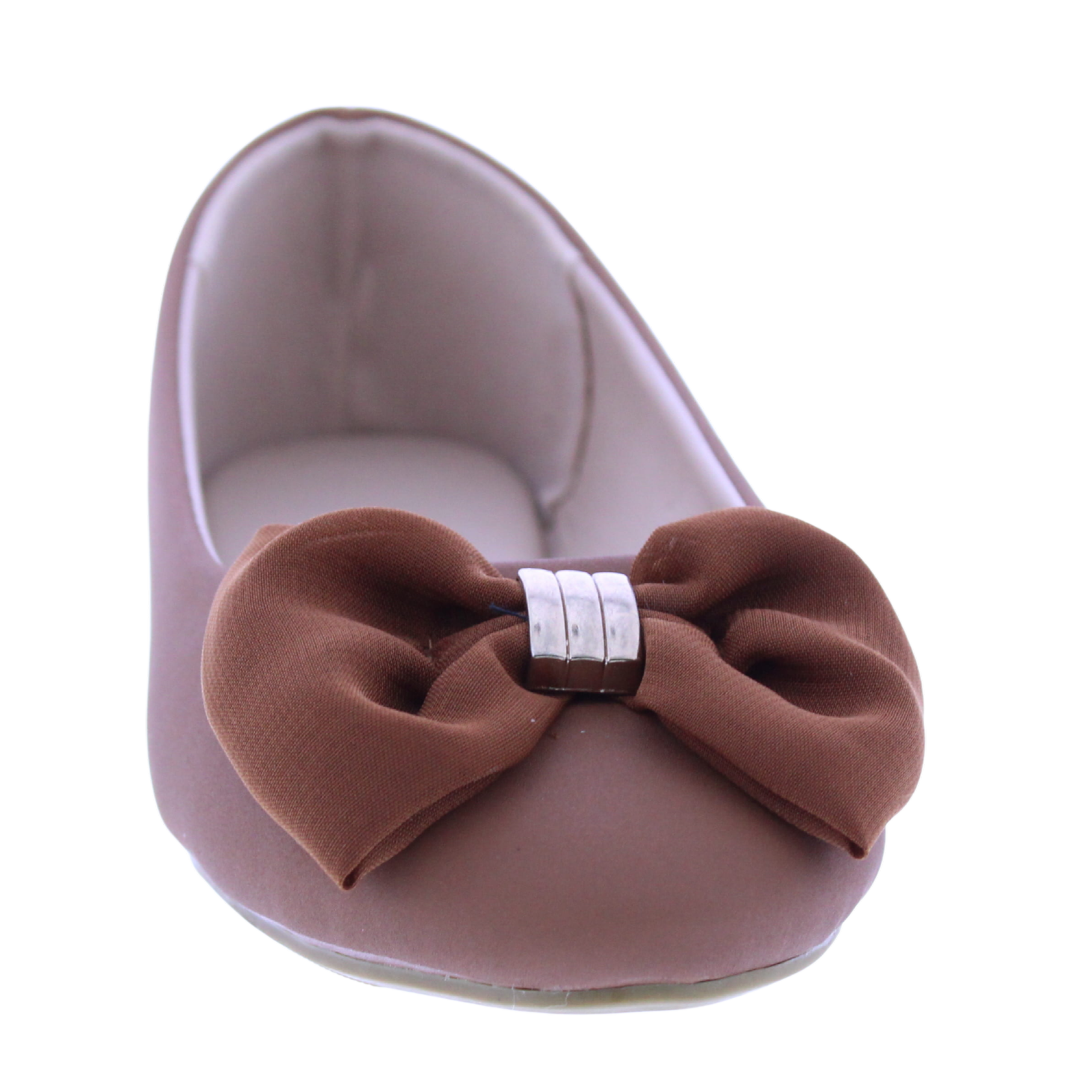 Women Suede Ballerina with Chiffon Bow