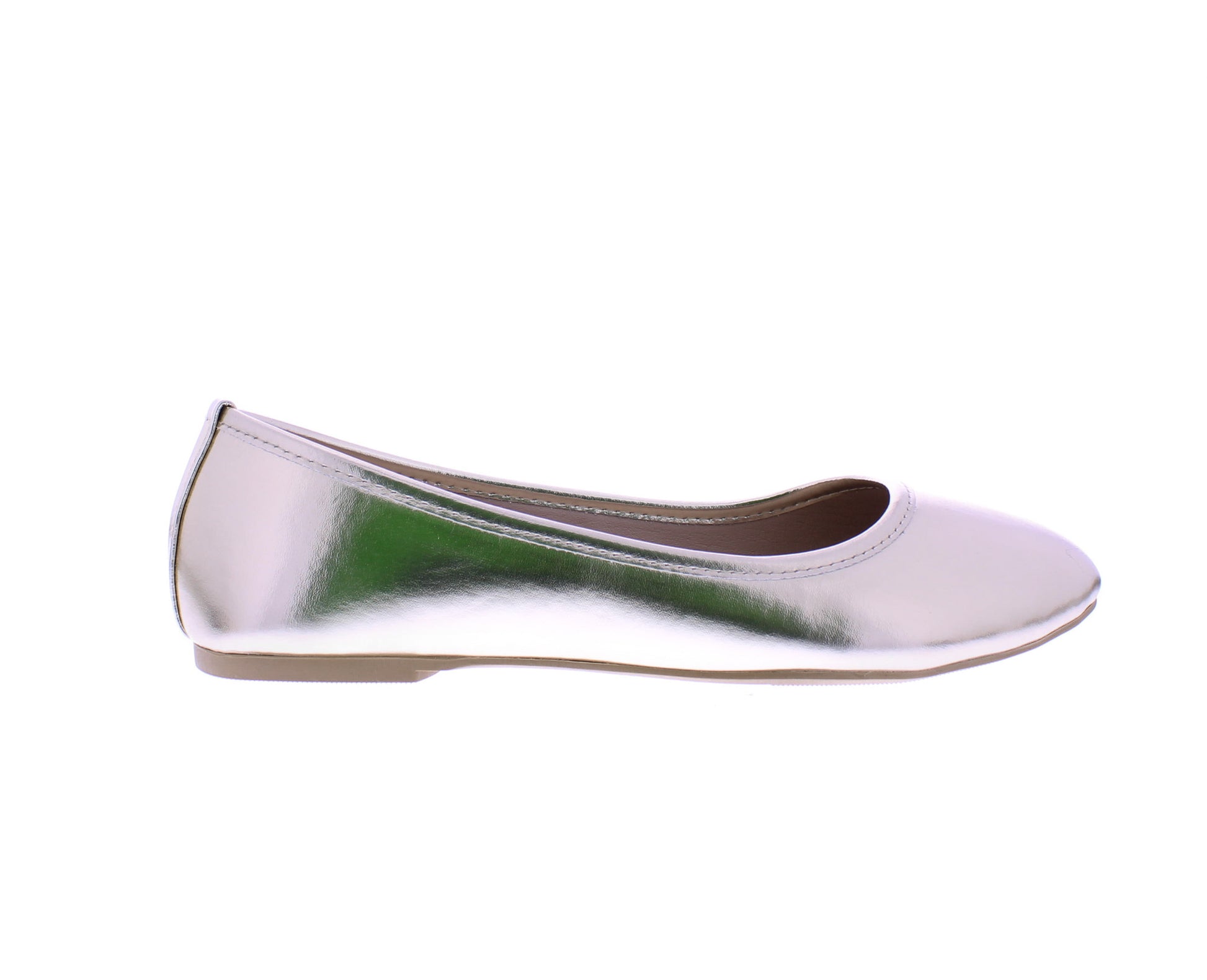 Women Metallic Faux Leather Ballerina