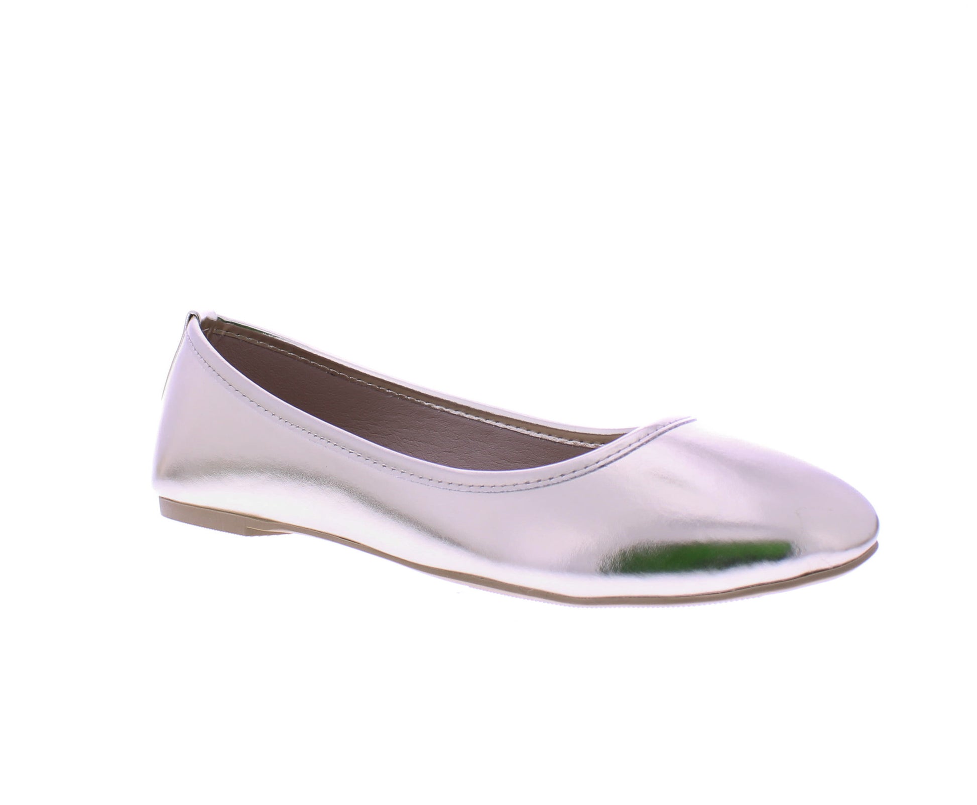 Women Metallic Faux Leather Ballerina