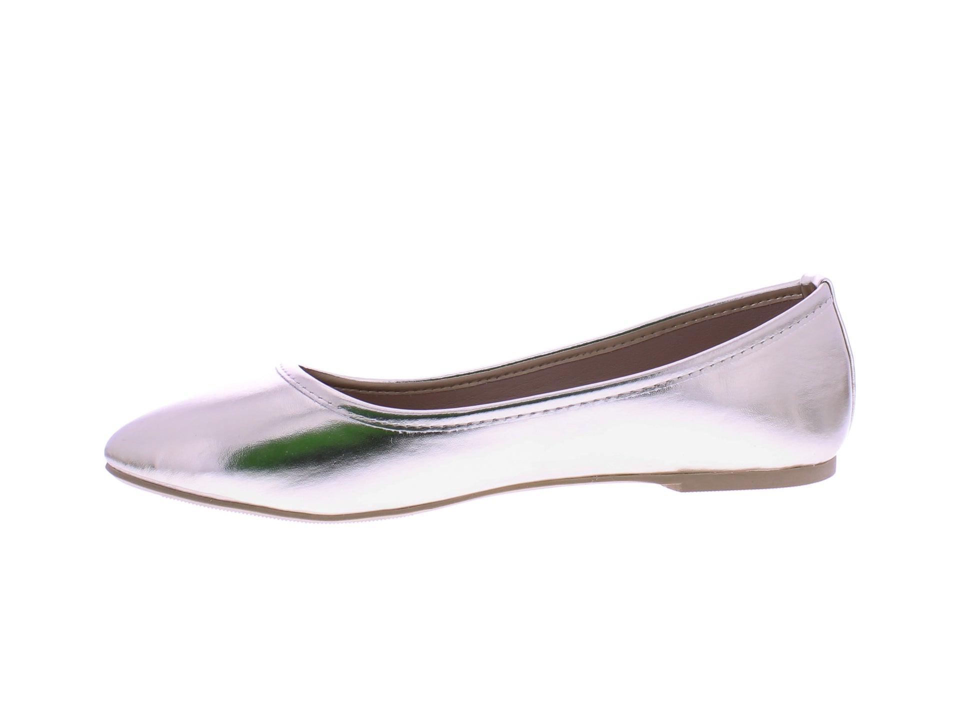 Women Metallic Faux Leather Ballerina