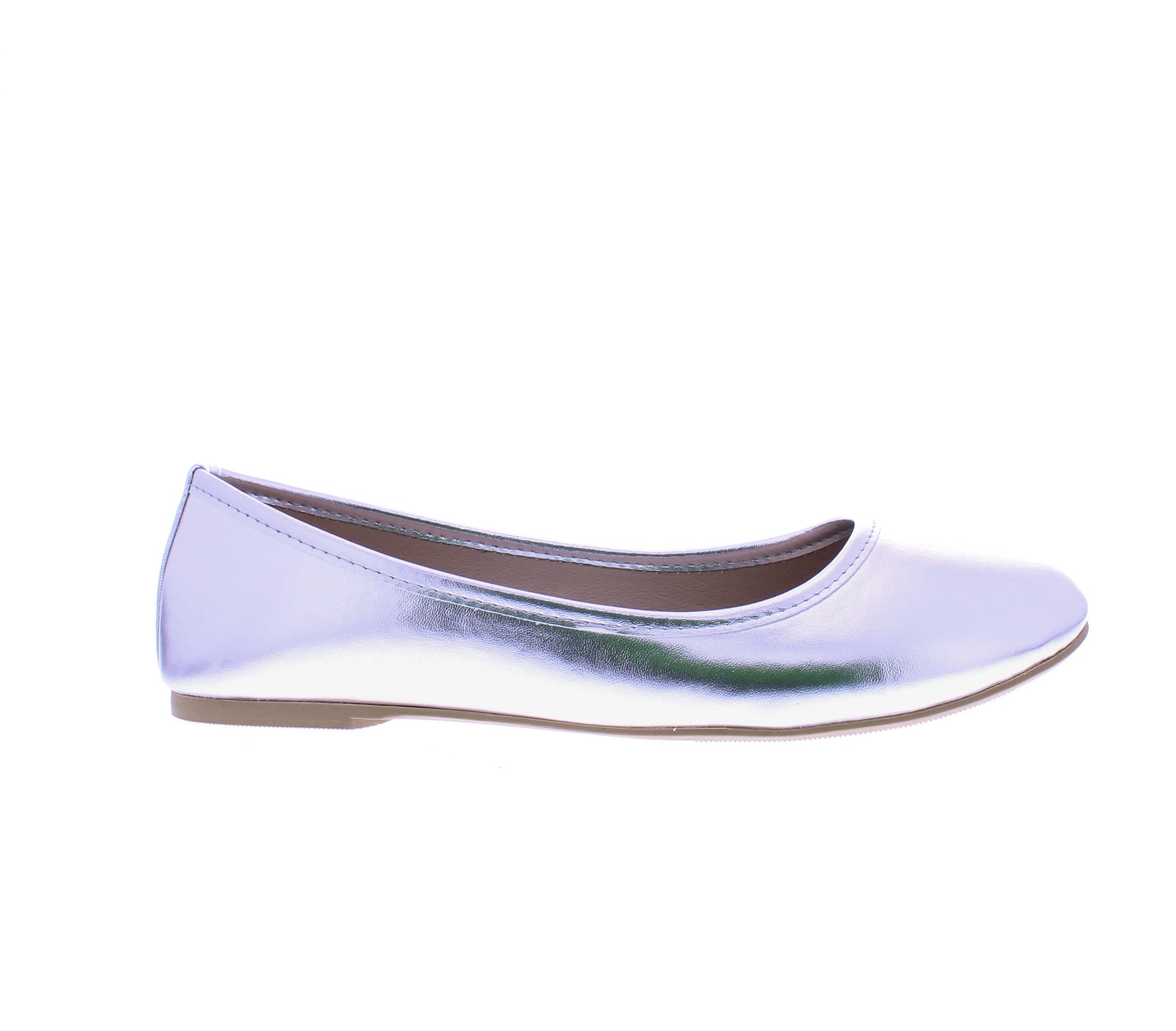Women Metallic Faux Leather Ballerina