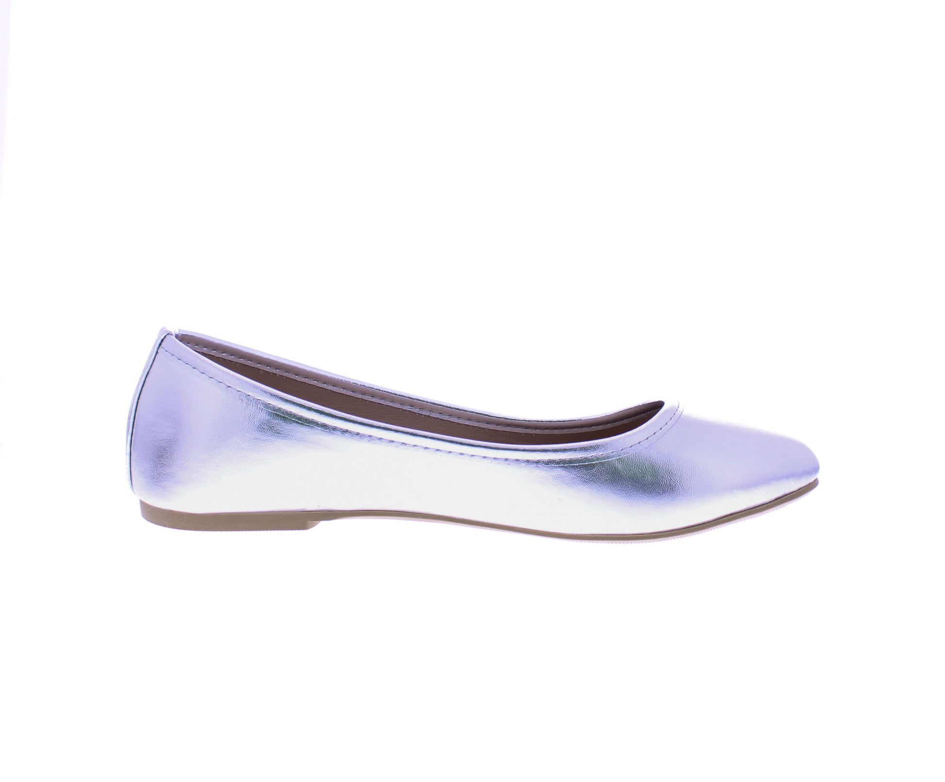 Women Metallic Faux Leather Ballerina