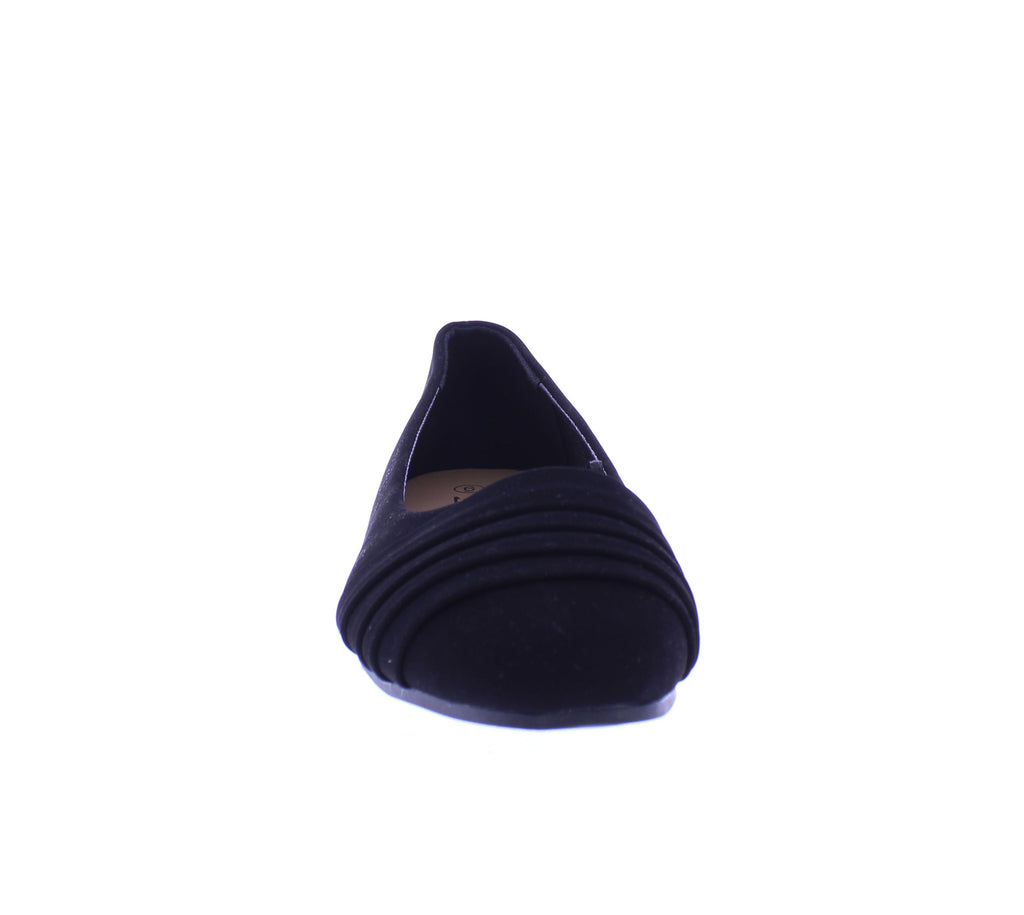 Women Suede Ballerina with Pleats