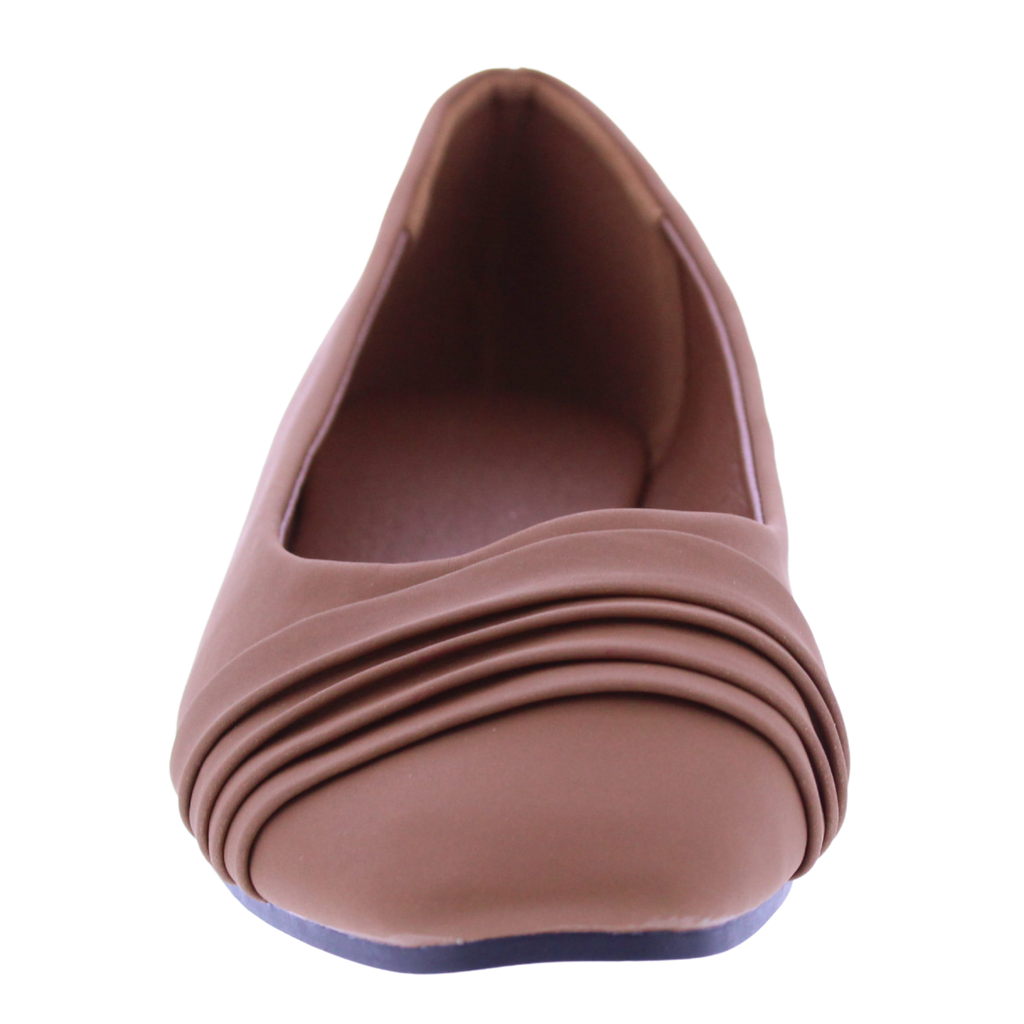 Women Suede Ballerina with Pleats
