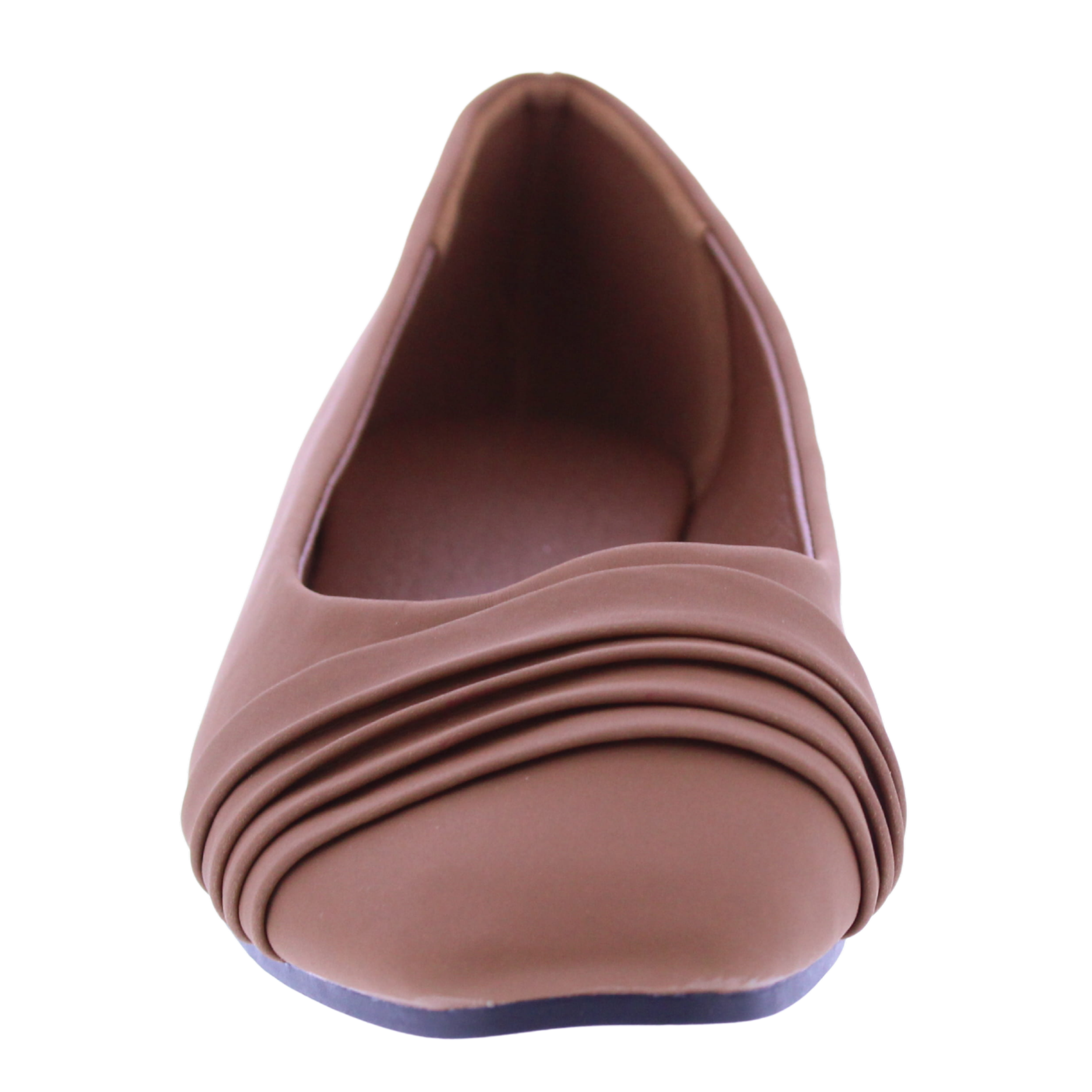 Women Suede Ballerina with Pleats
