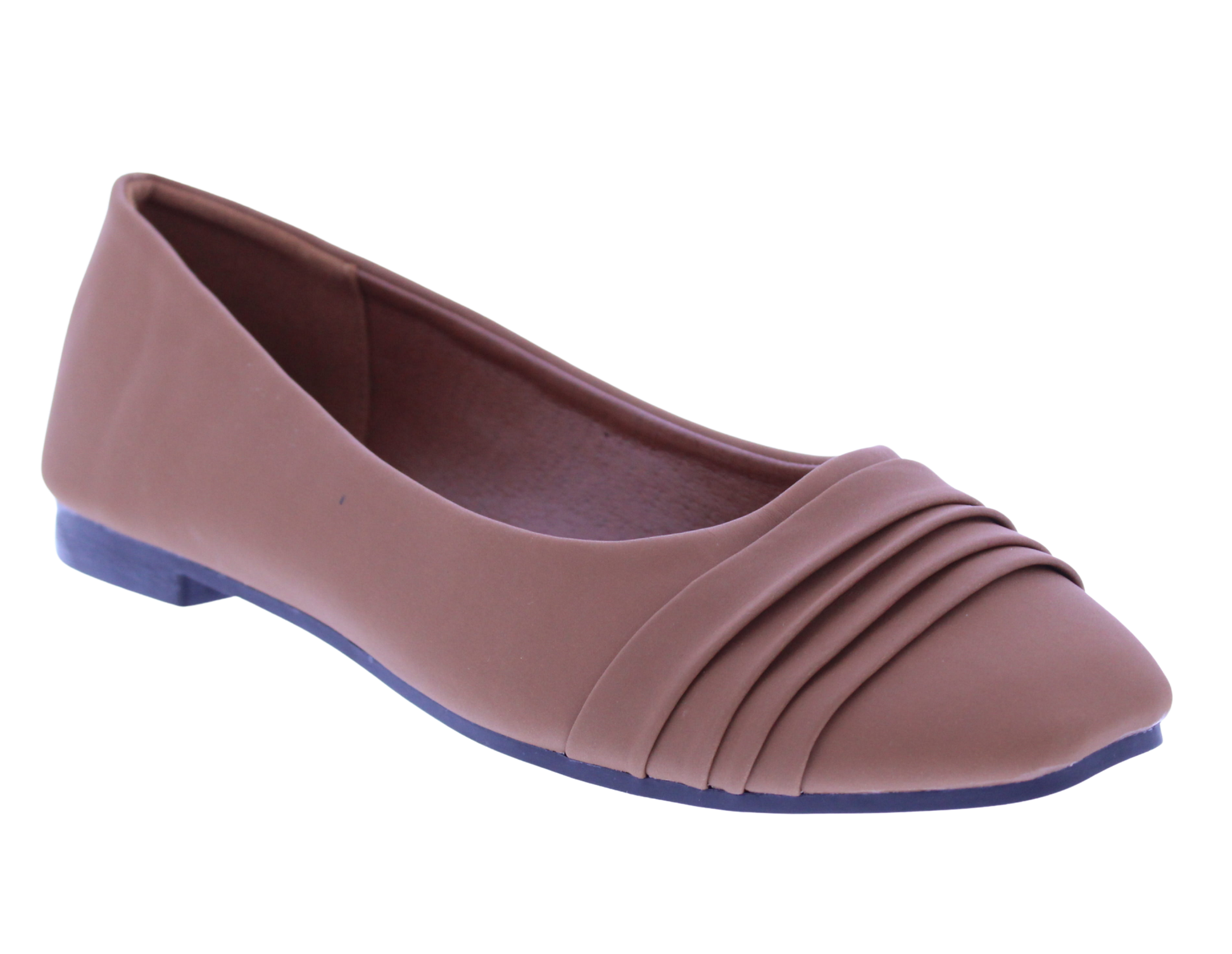 Women Suede Ballerina with Pleats