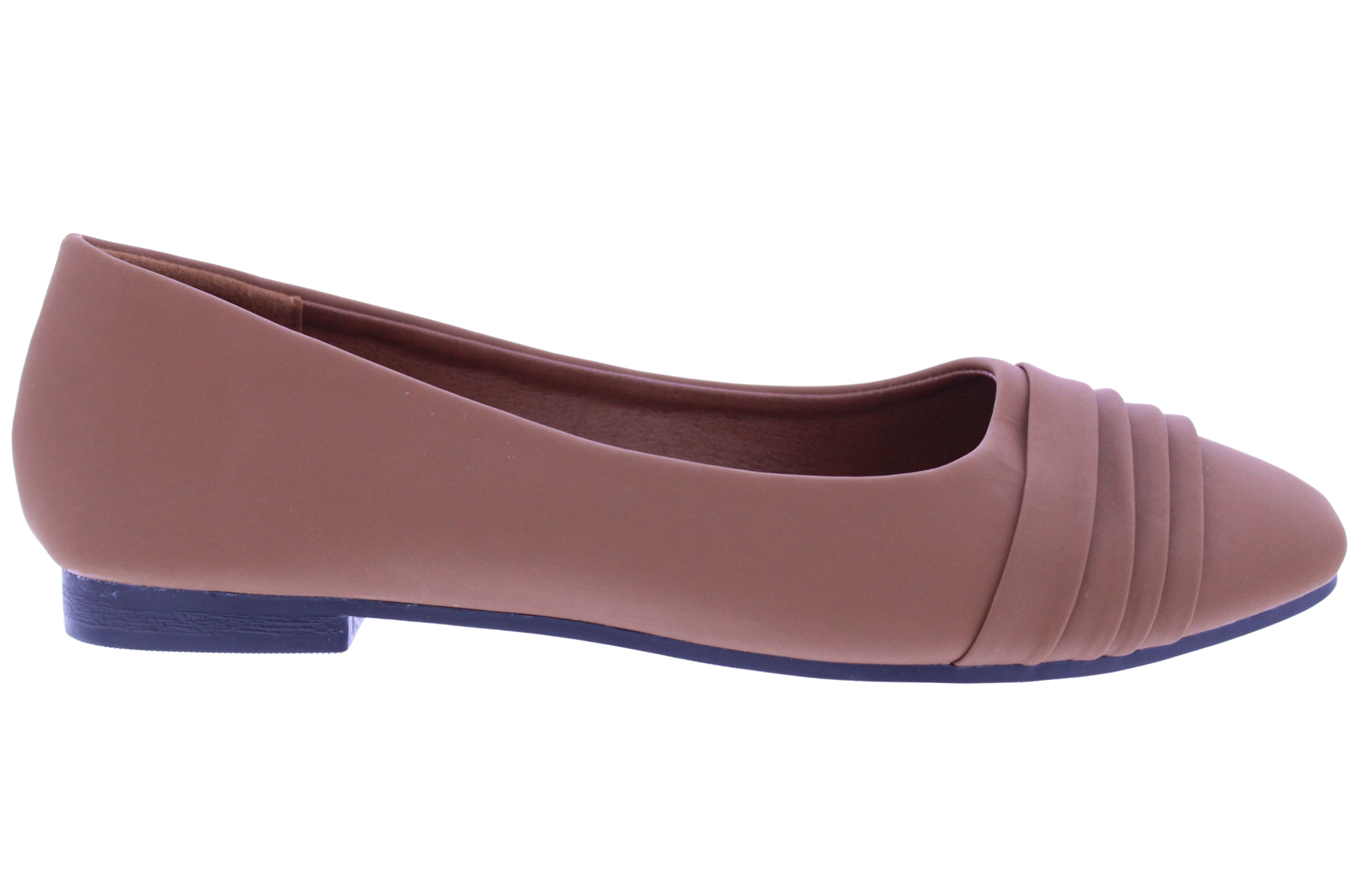 Women Suede Ballerina with Pleats