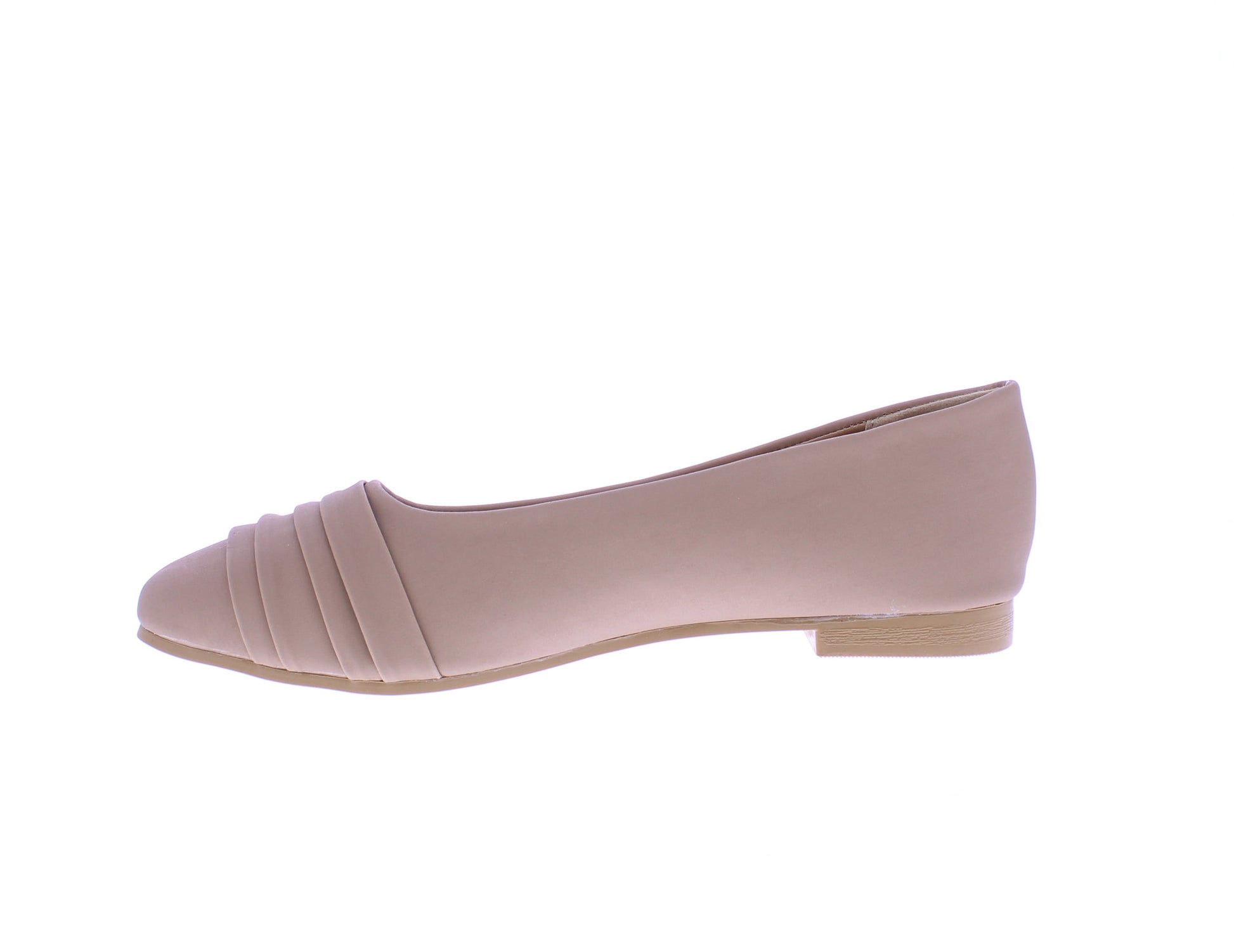 Women Suede Ballerina with Pleats