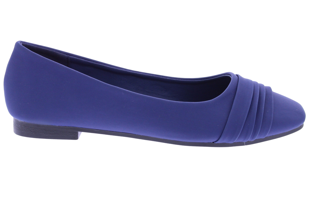Blue flat shoe on a white background