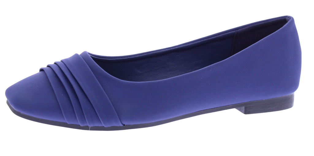 Women Suede Ballerina with Pleats