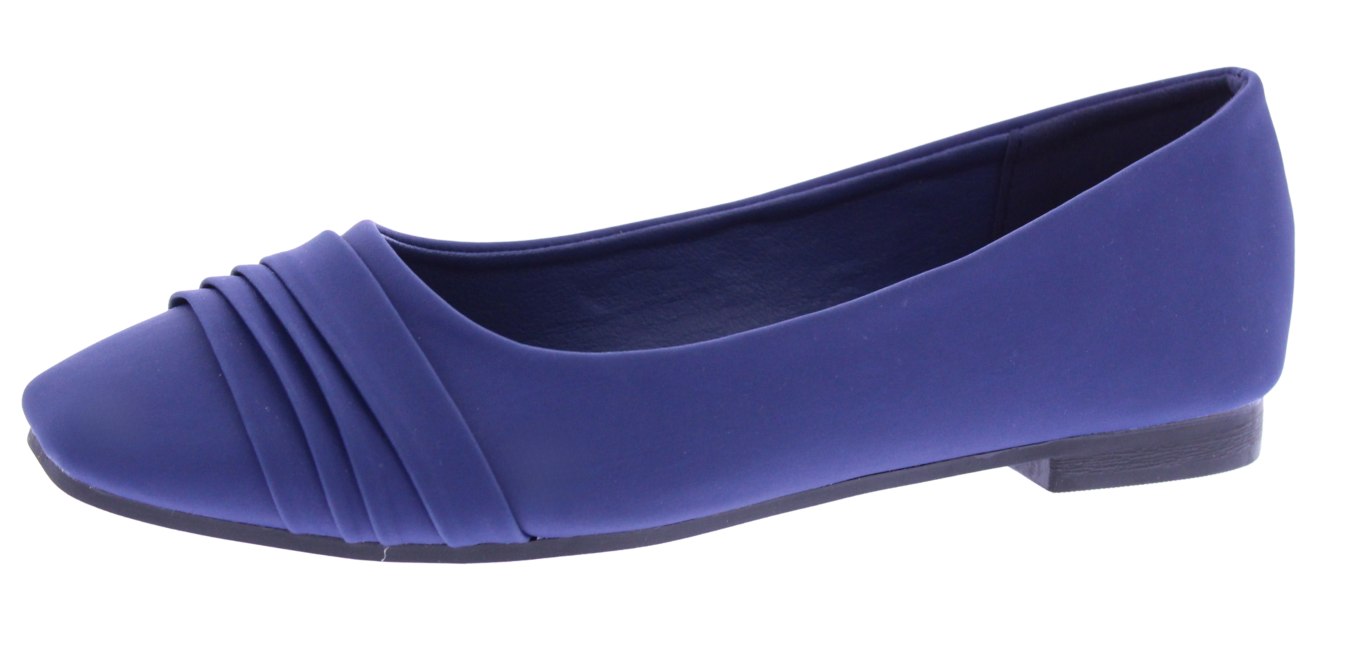 Women Suede Ballerina with Pleats