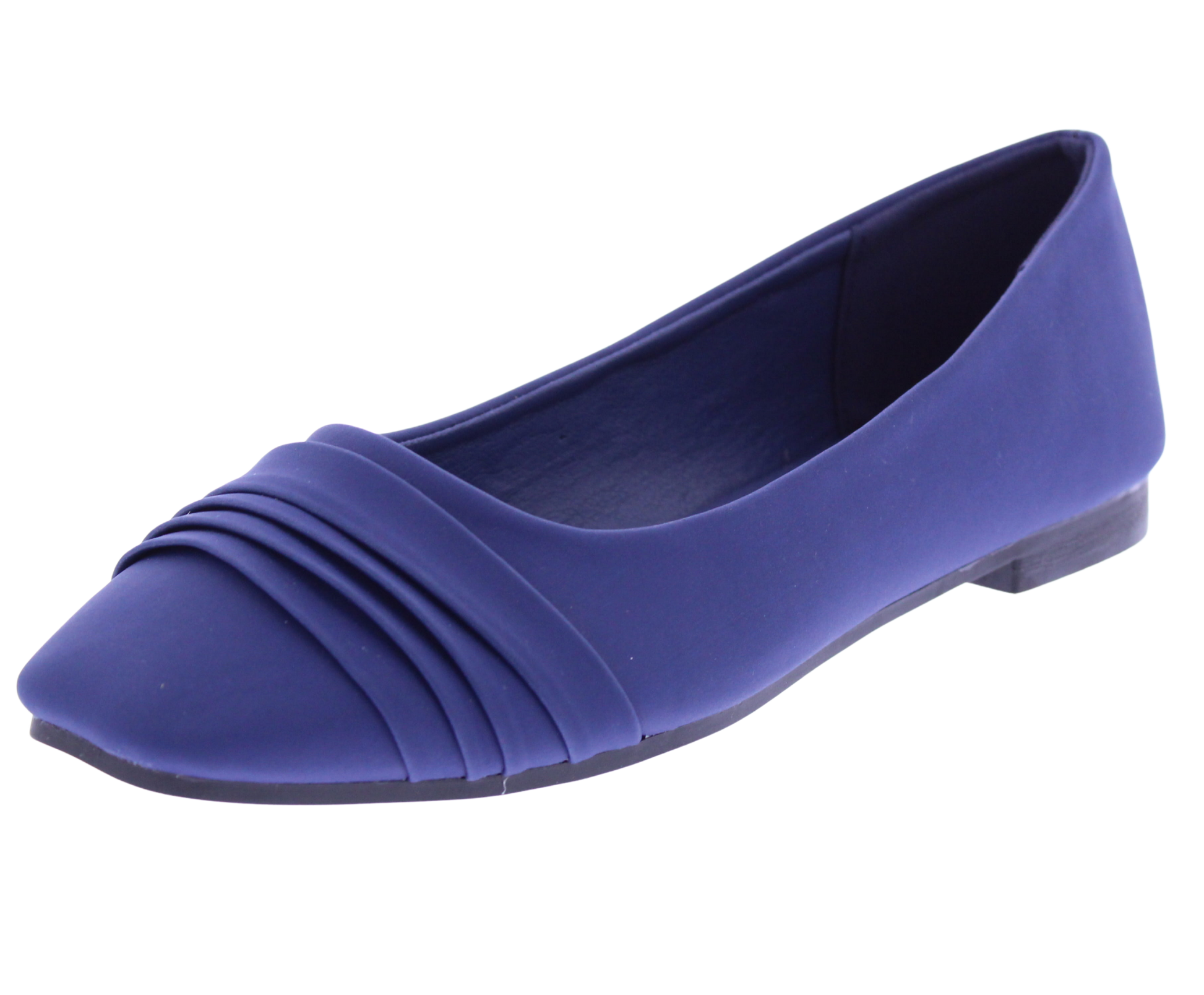 Women Suede Ballerina with Pleats