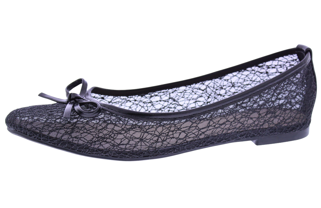 Women Metallic Mesh Ballerina