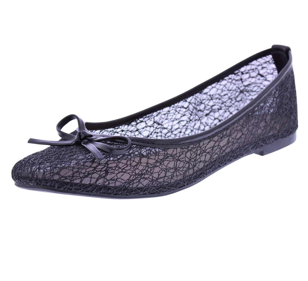 Women Metallic Mesh Ballerina