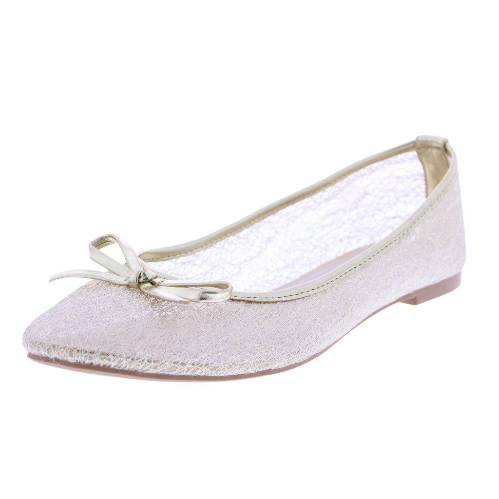 Women Metallic Mesh Ballerina