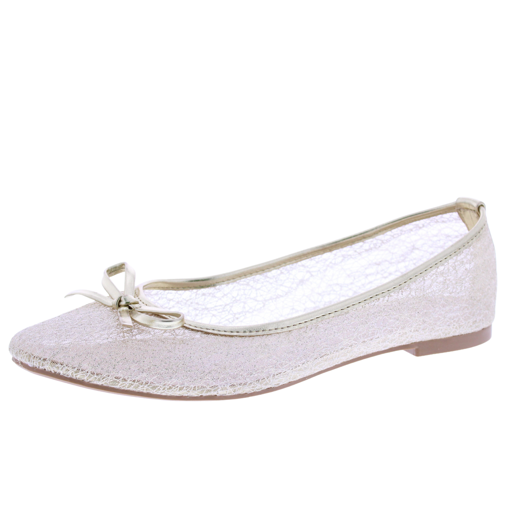 Women Metallic Mesh Ballerina