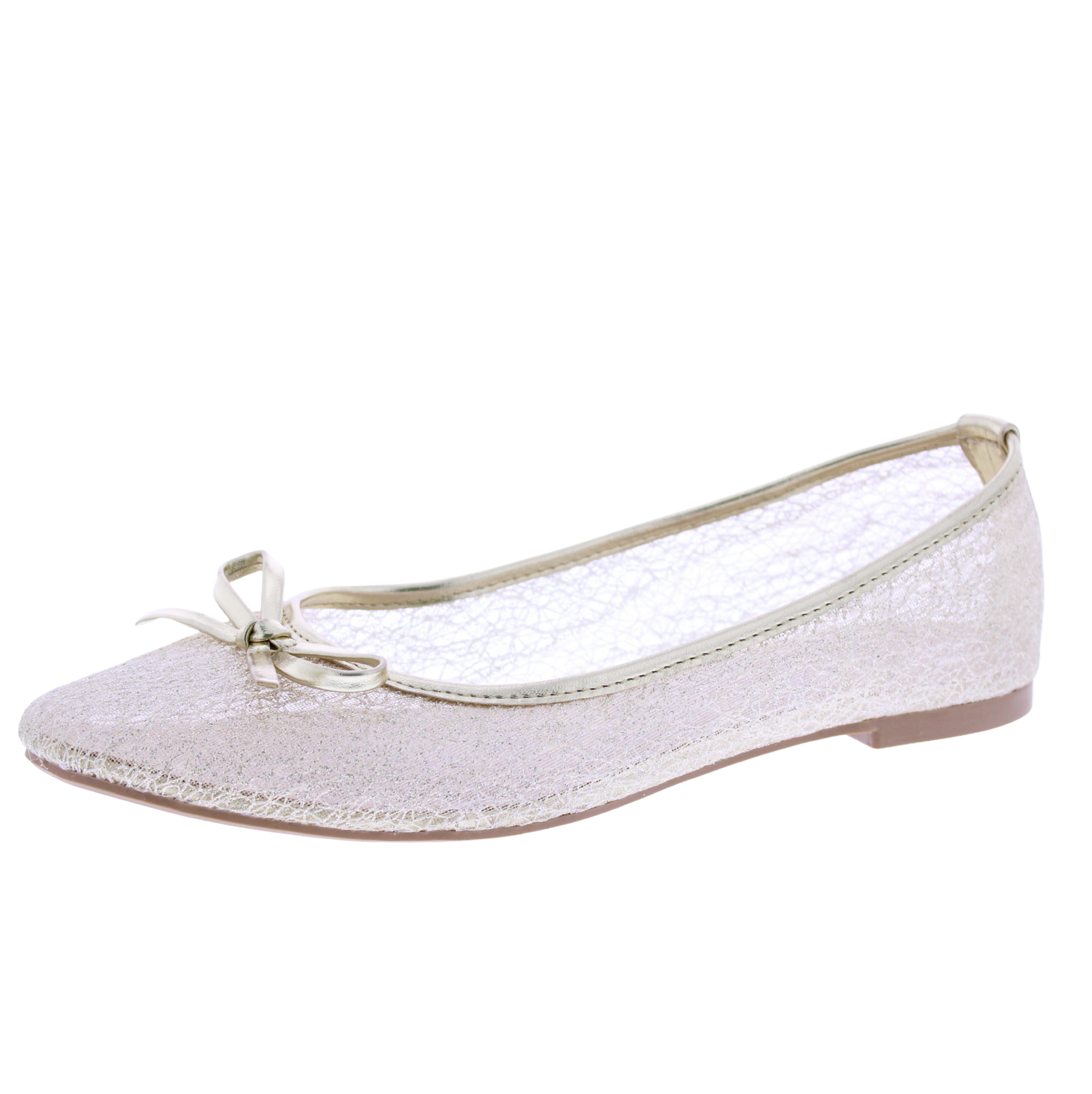 Women Metallic Mesh Ballerina