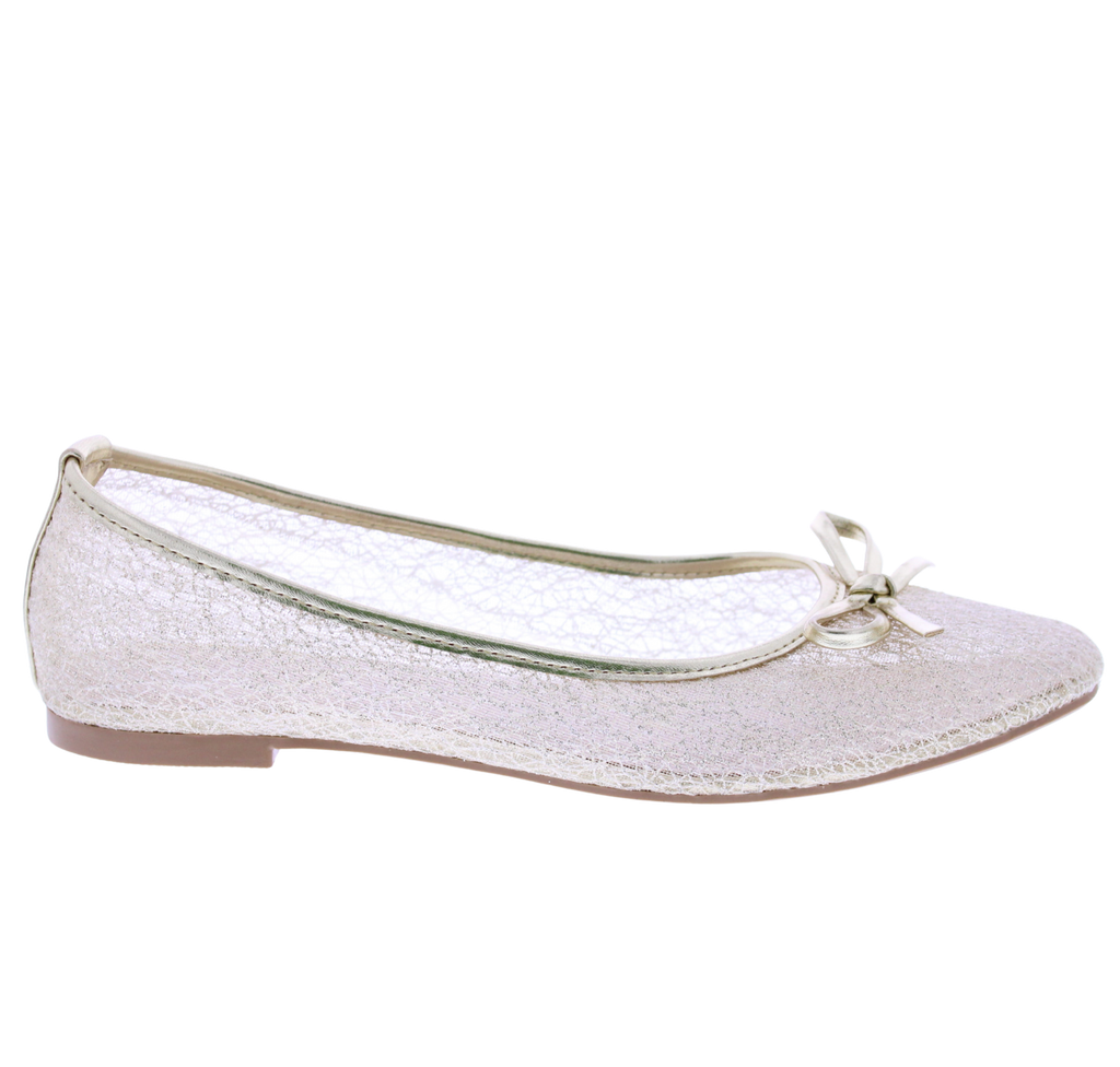 Women Metallic Mesh Ballerina
