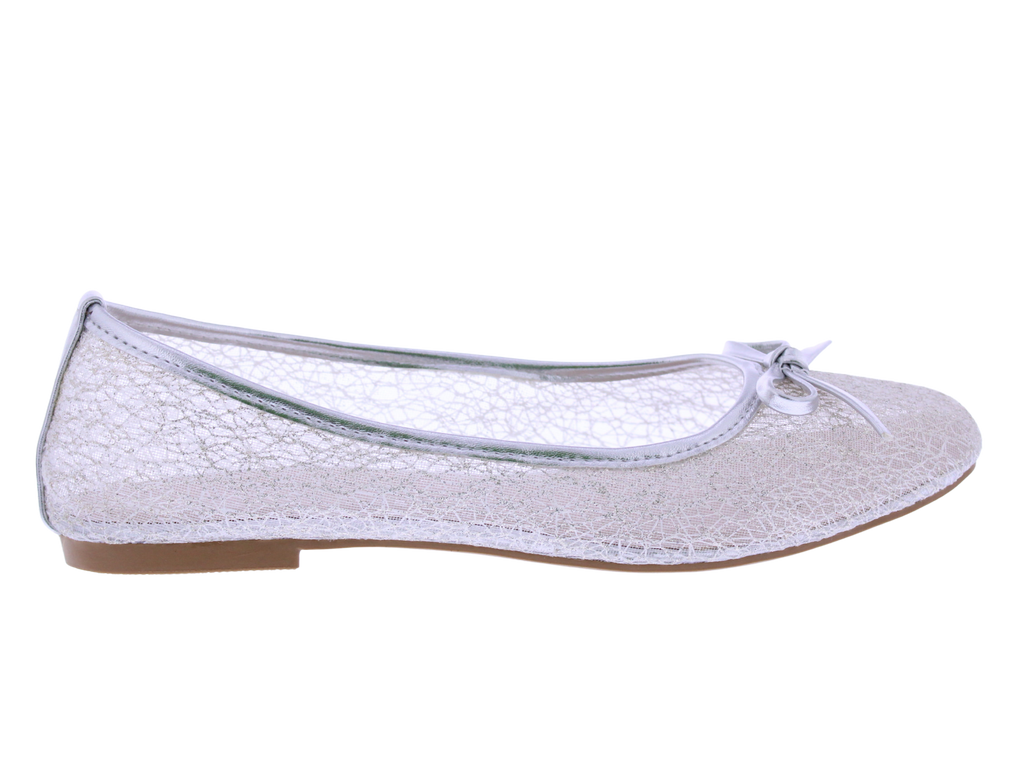 Women Metallic Mesh Ballerina