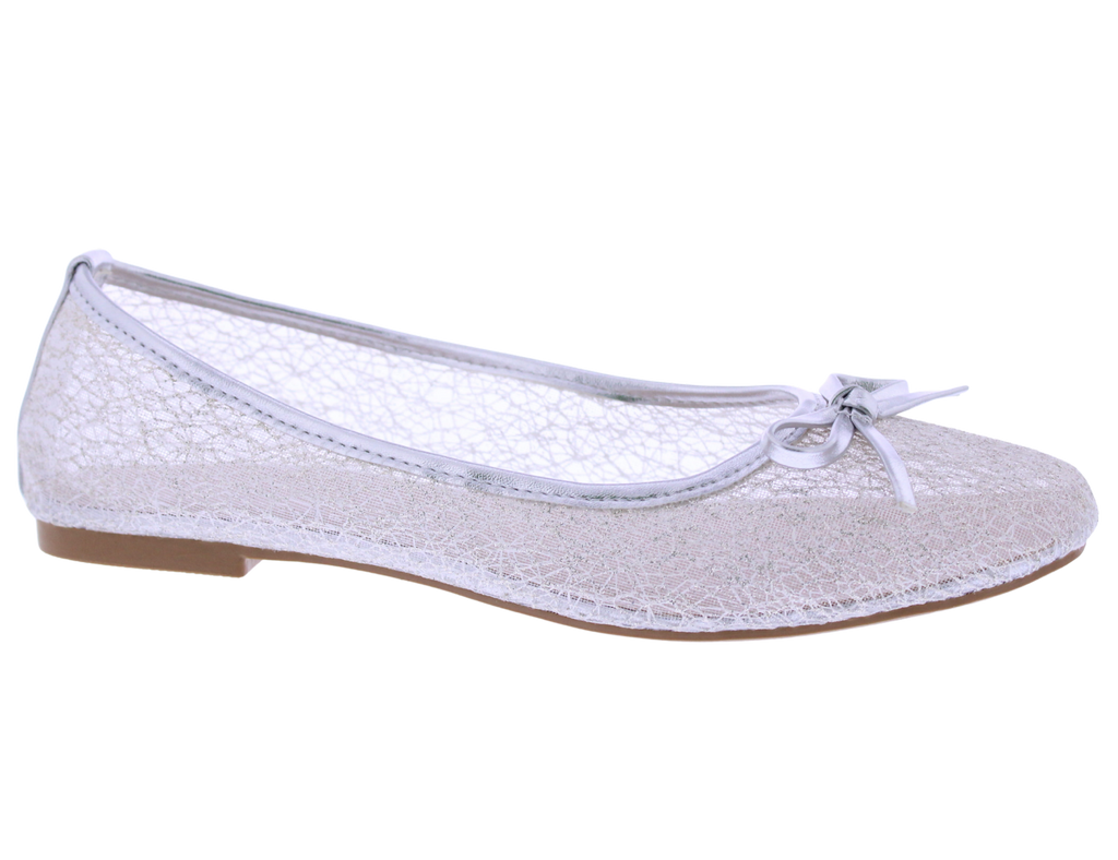 Women Metallic Mesh Ballerina