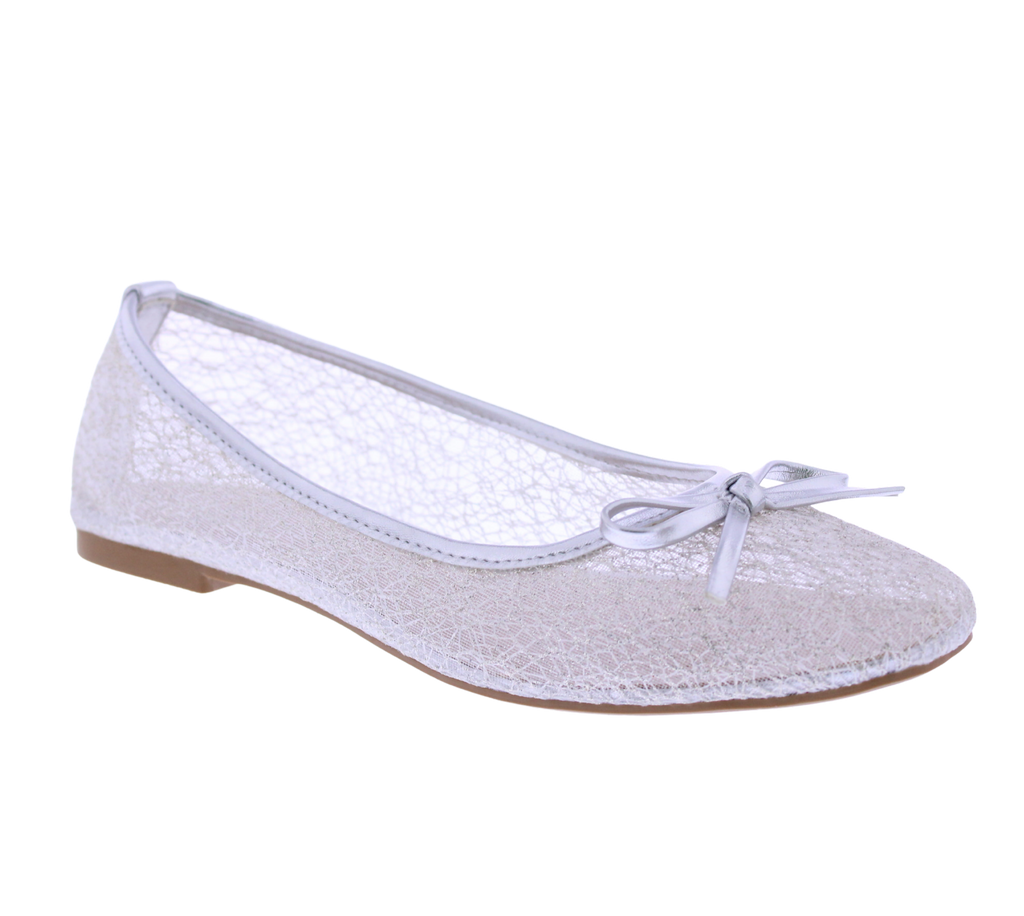 Women Metallic Mesh Ballerina