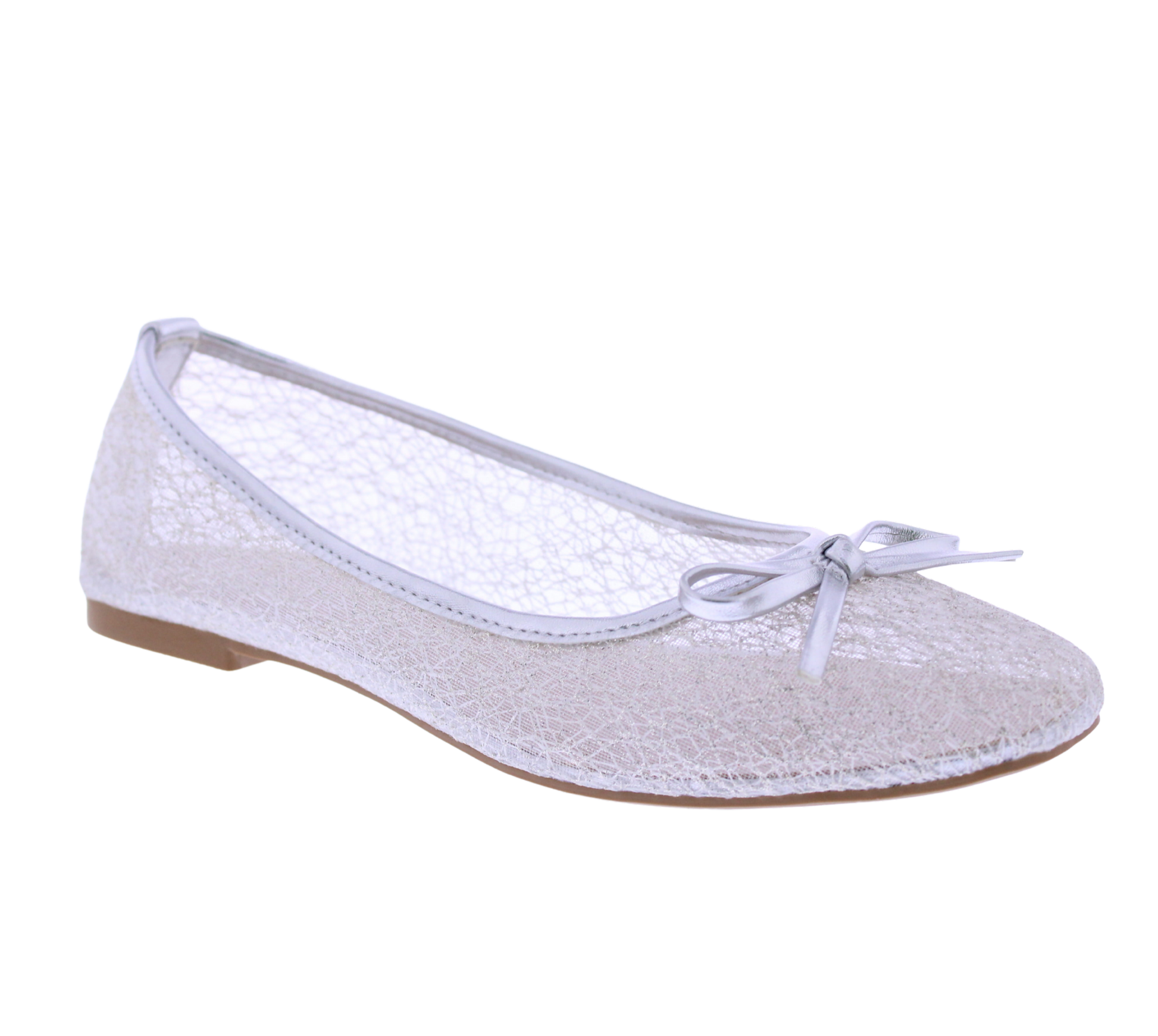 Women Metallic Mesh Ballerina
