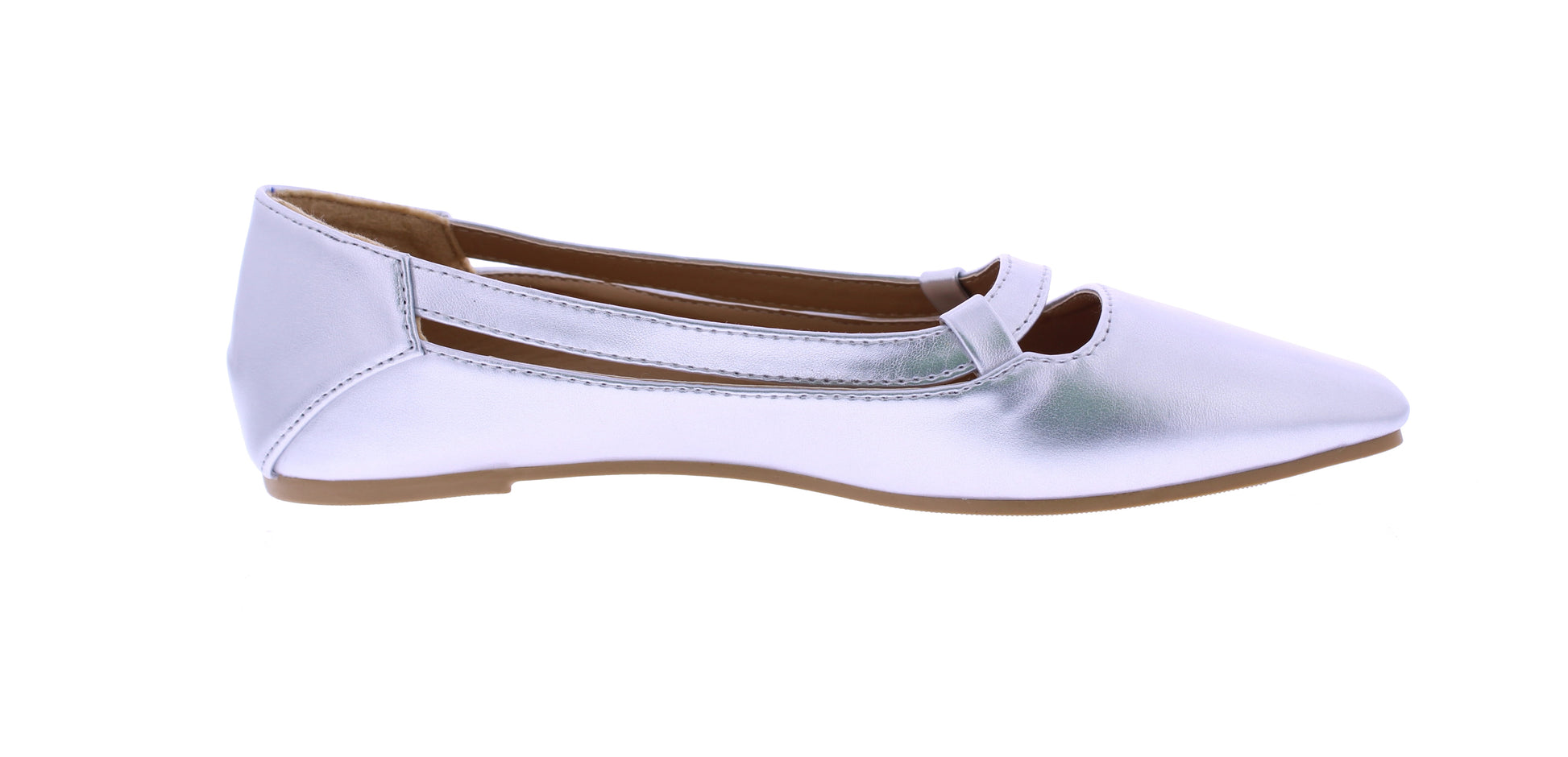 Women Faux Leather Flat Tip Ballerina