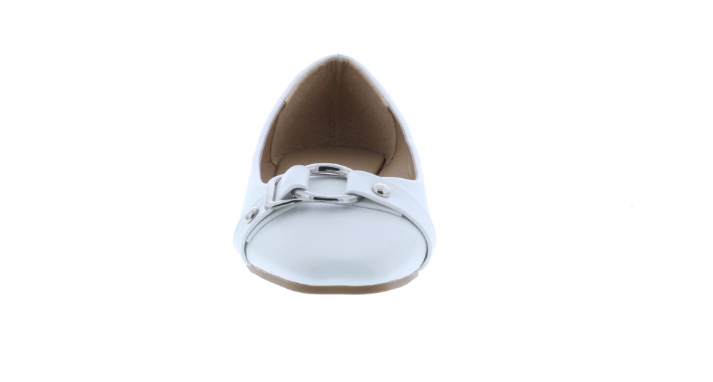 Women Faux Leather Ballerina with Buckle