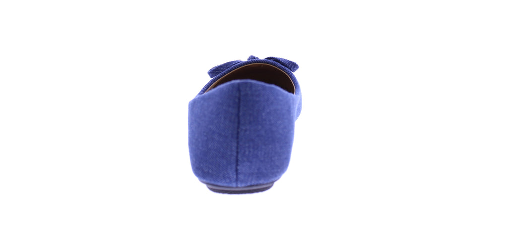 Women Denim Ballerina with Embellished Bow
