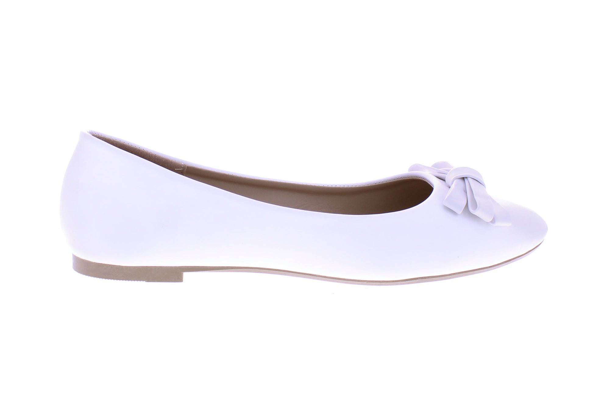 Women Faux Leather Ballerina with Elaborate Bow