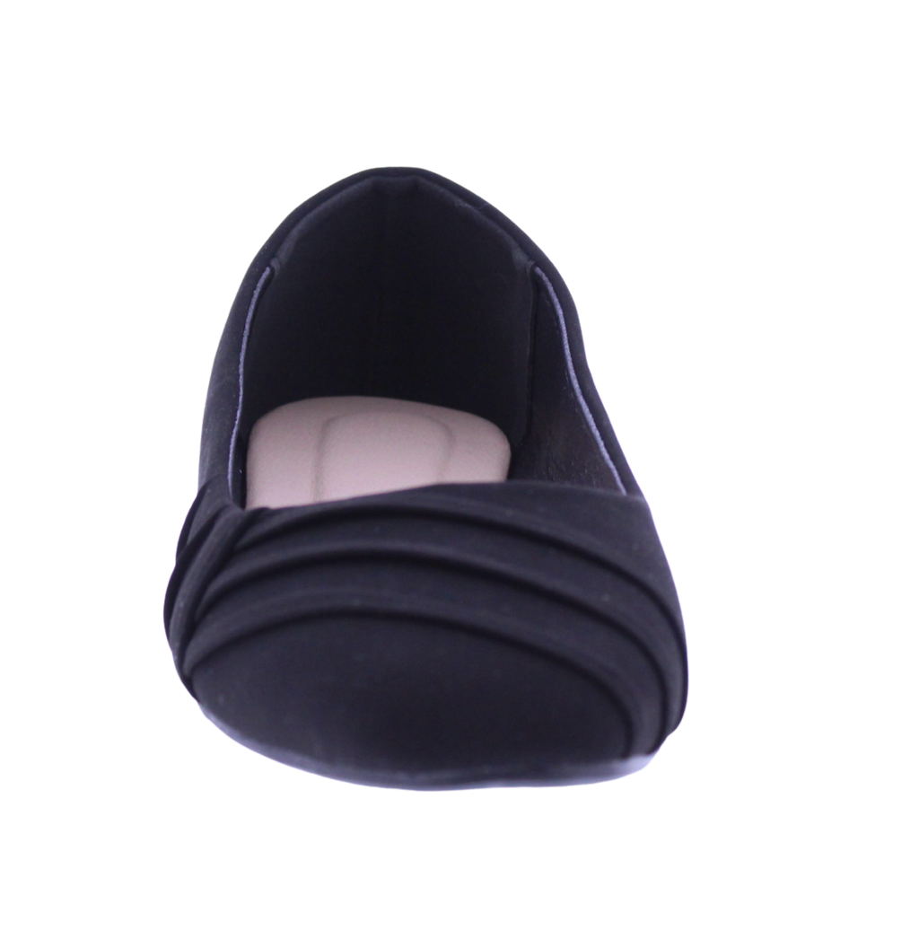 Women Suede Ballerina with Drapping