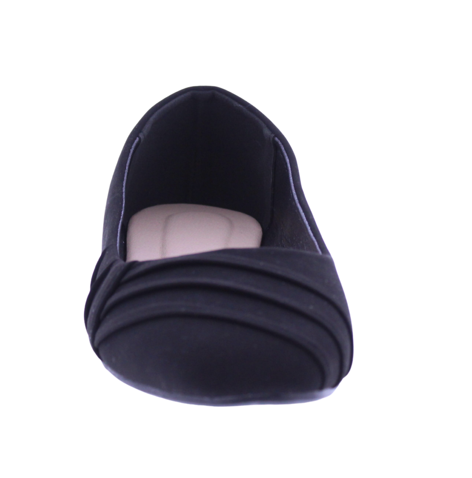 Women Suede Ballerina with Drapping